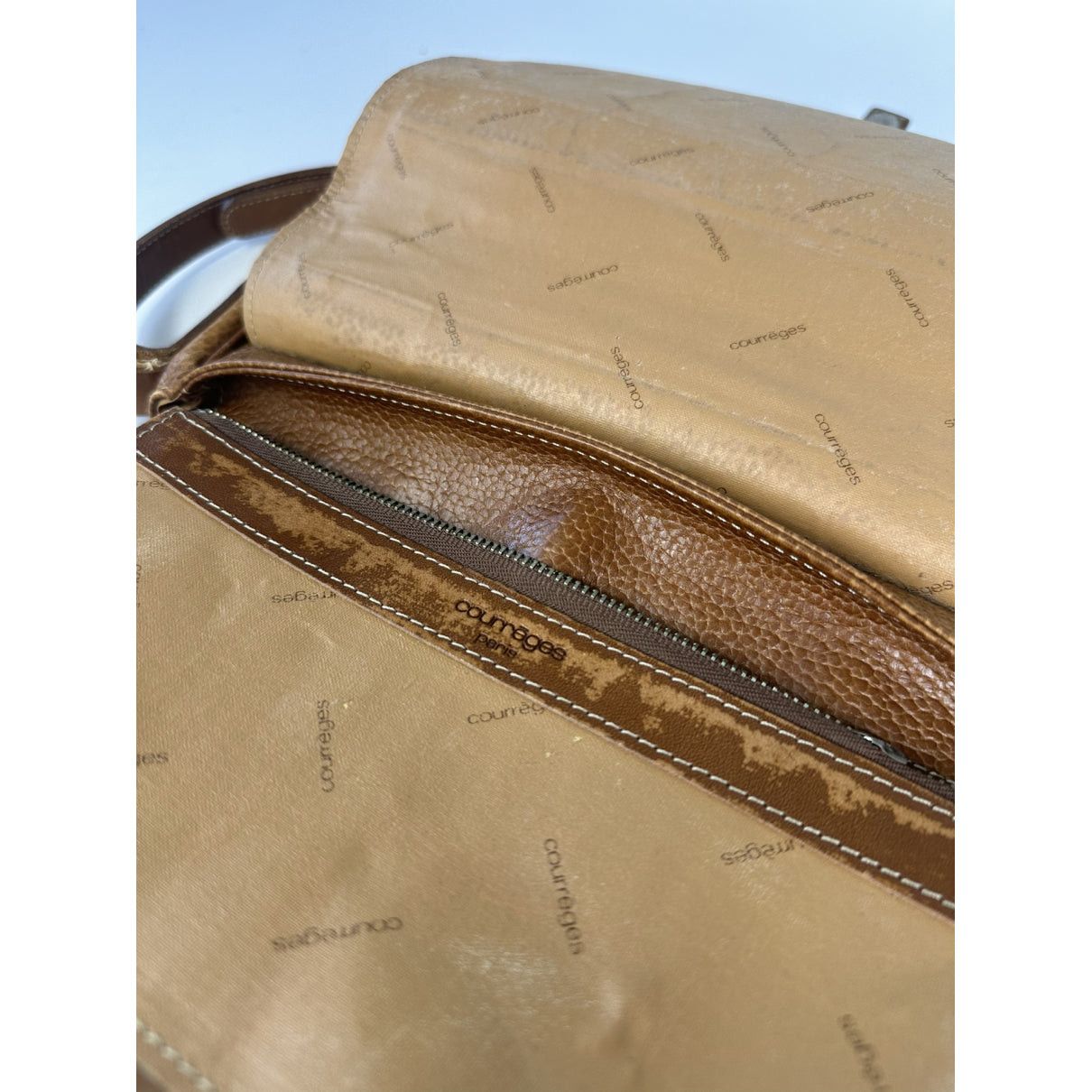 Courreges Courrèges Brown Leather Handbag Size ONE SIZE - 3 Thumbnail