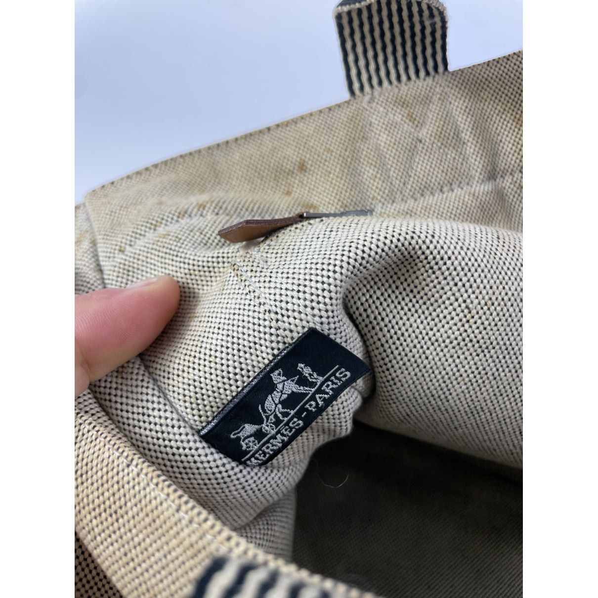 Hermès Beige Cotton Handbag