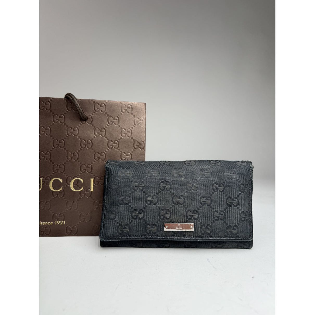 Gucci Continental Black Cotton Wallet Size ONE SIZE - 2 Thumbnail