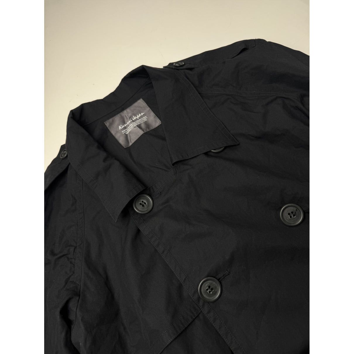 Kansai Yamamoto Black Cotton Trench Coat Size L / US 10 / IT 46 - 5 Thumbnail