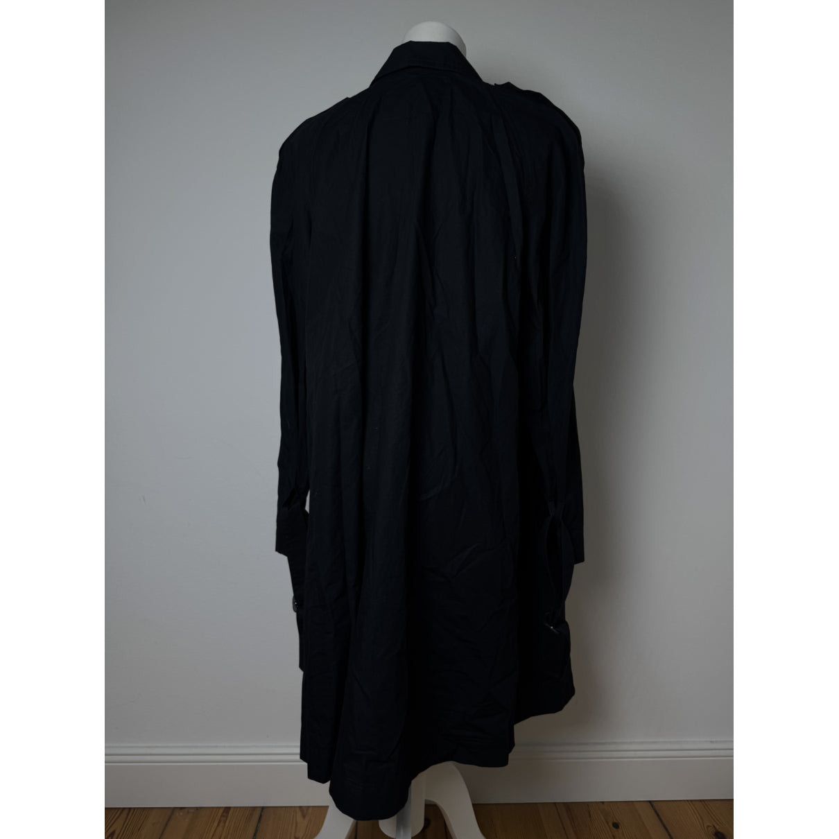 Kansai Yamamoto Black Cotton Trench Coat Size L / US 10 / IT 46 - 3 Thumbnail