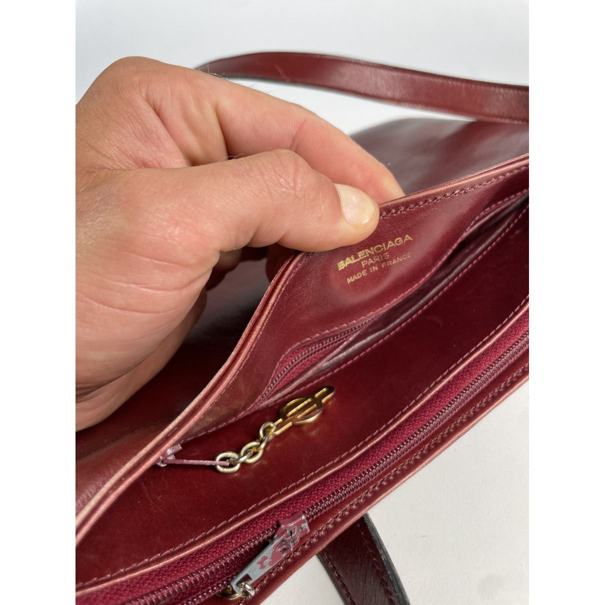 Balenciaga City Burgundy Leather Handbag Size ONE SIZE - 3 Thumbnail