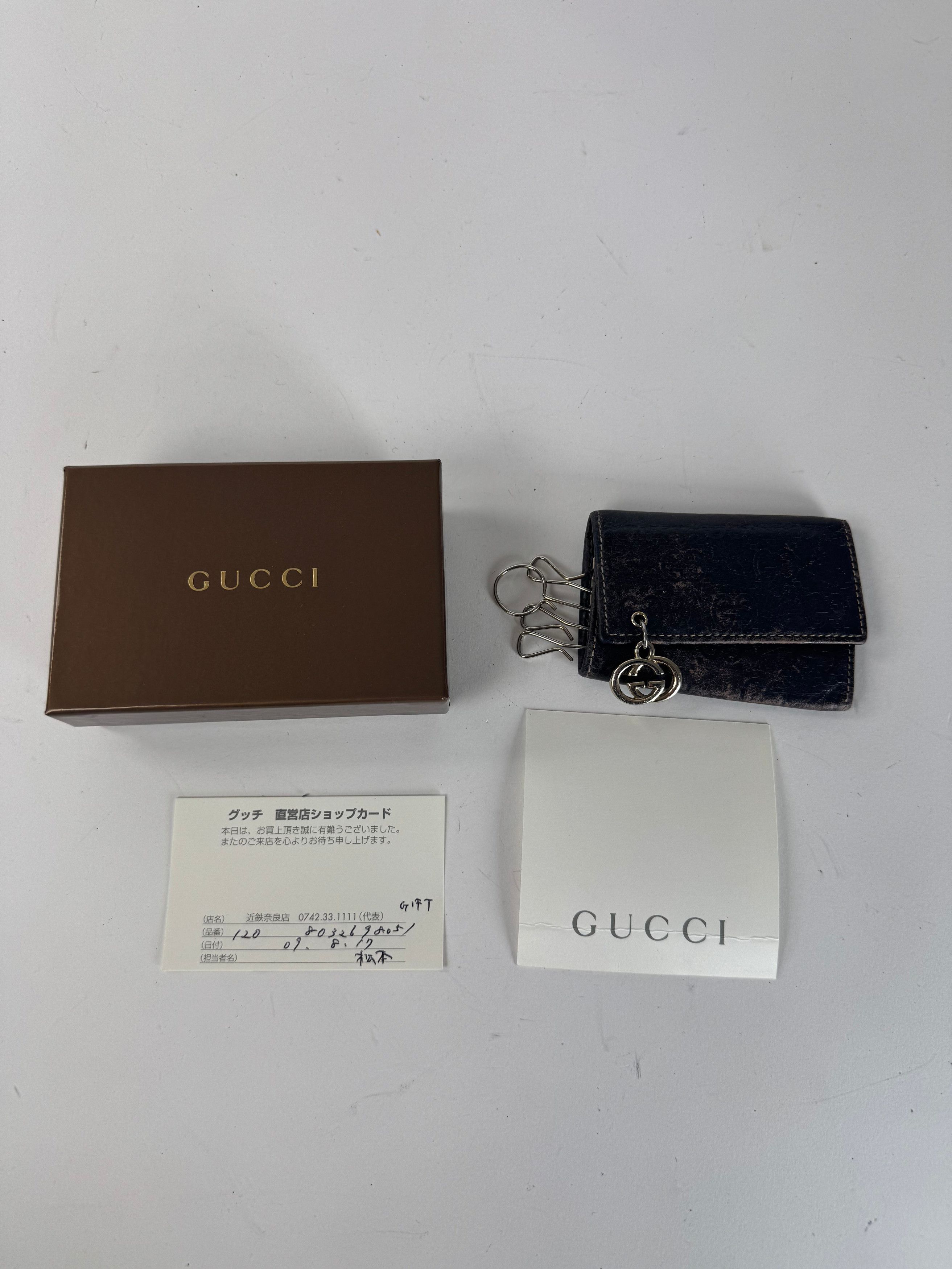 Gucci Vintage Leather Monogram Key Holder Brown Size ONE SIZE - 4 Thumbnail