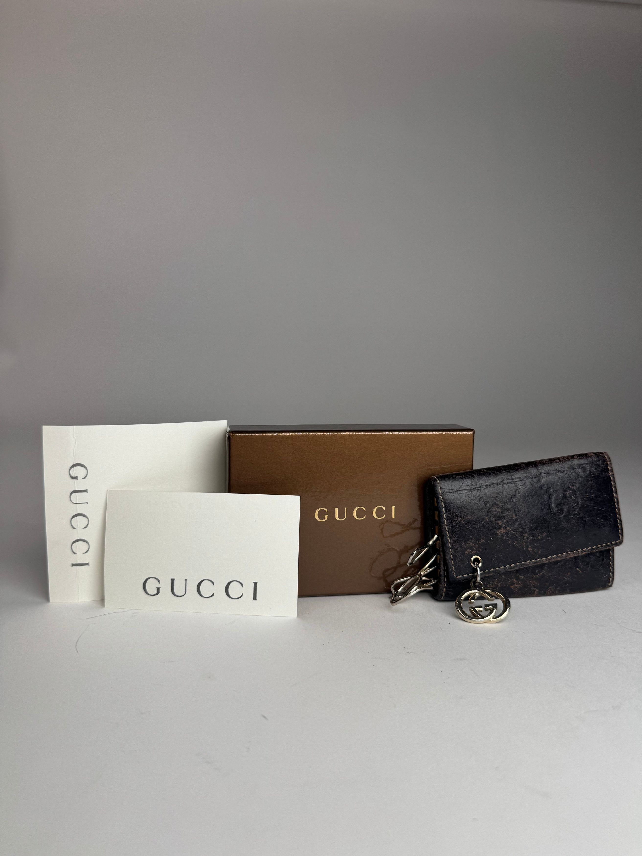 Gucci Vintage Leather Monogram Key Holder Brown Size ONE SIZE - 12 Thumbnail