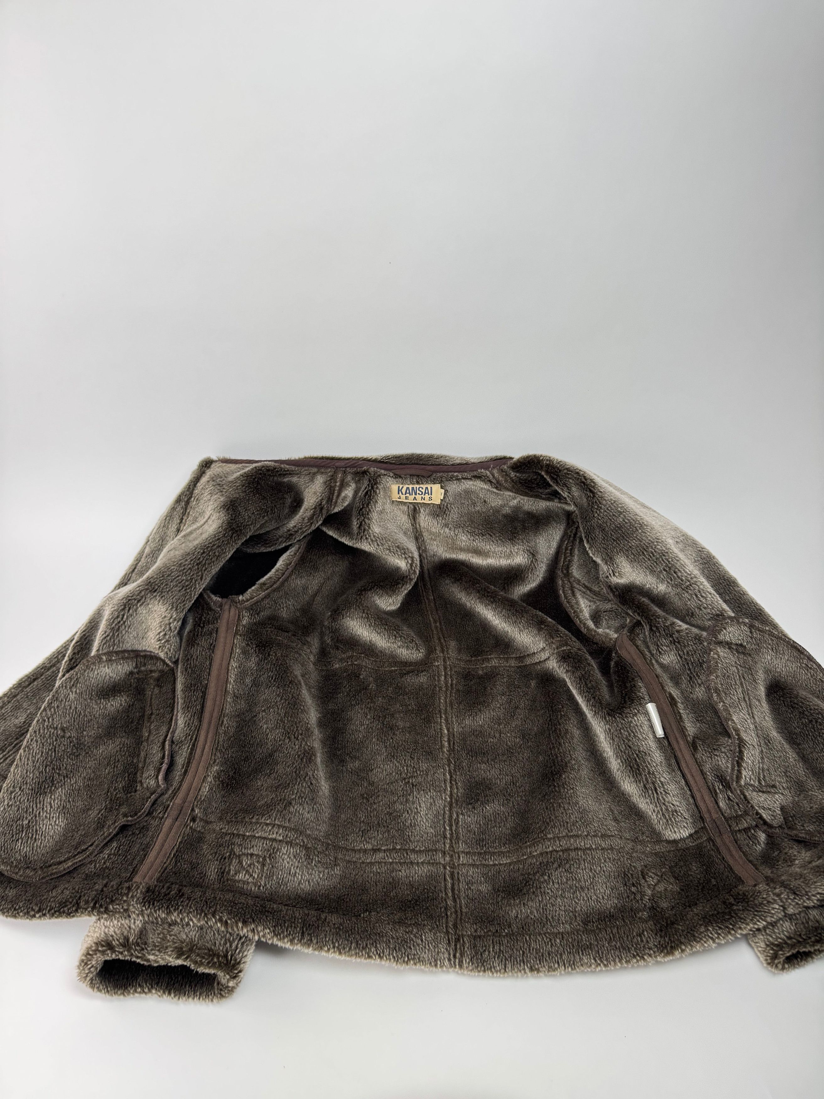 Kansai Yamamoto Vintage Leather Fur Jacket 40/L Unisex Brown Size S / US 4 / IT 40 - 4 Thumbnail
