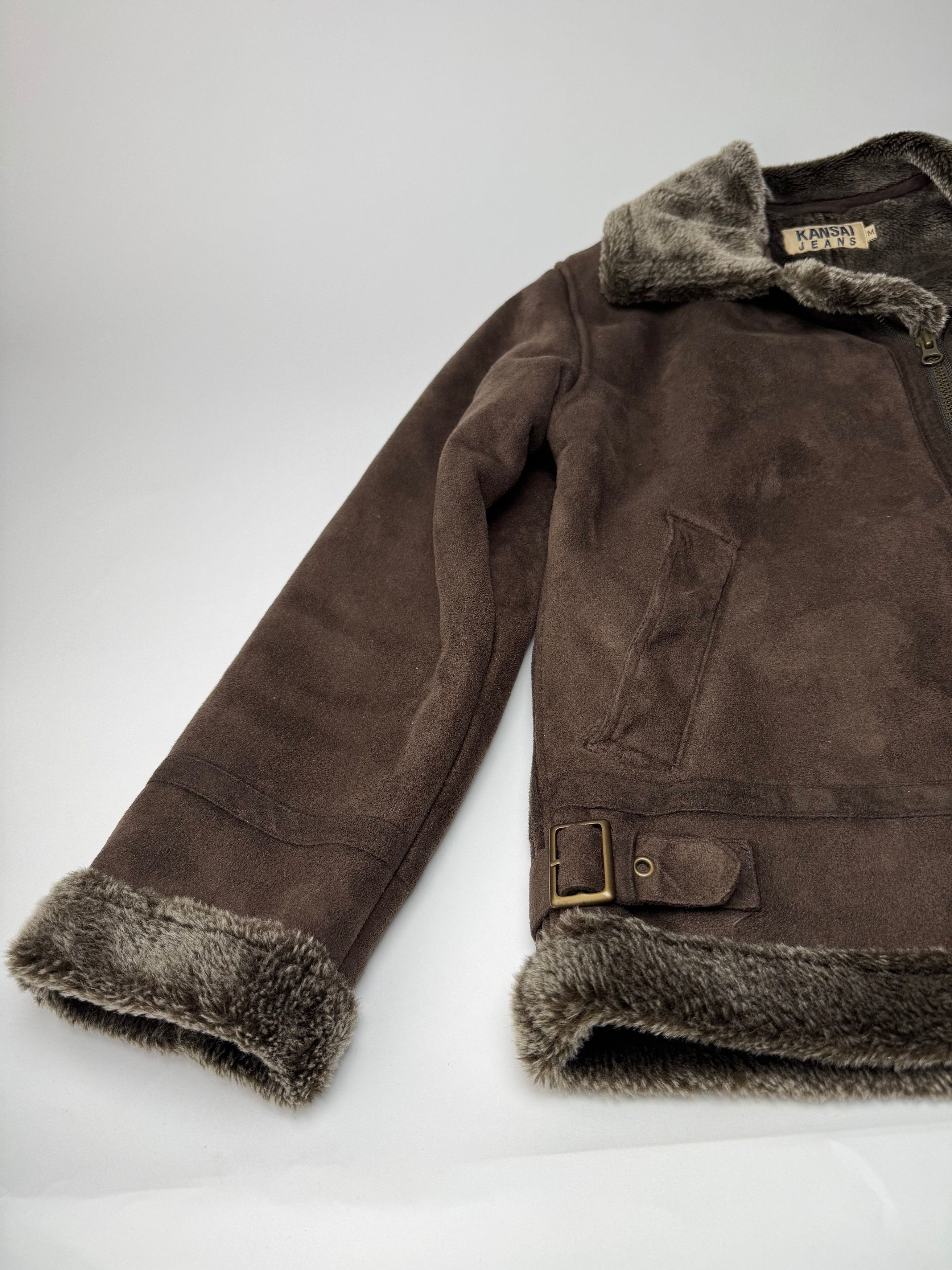 Kansai Yamamoto Vintage Leather Fur Jacket 40/L Unisex Brown Size S / US 4 / IT 40 - 9 Thumbnail