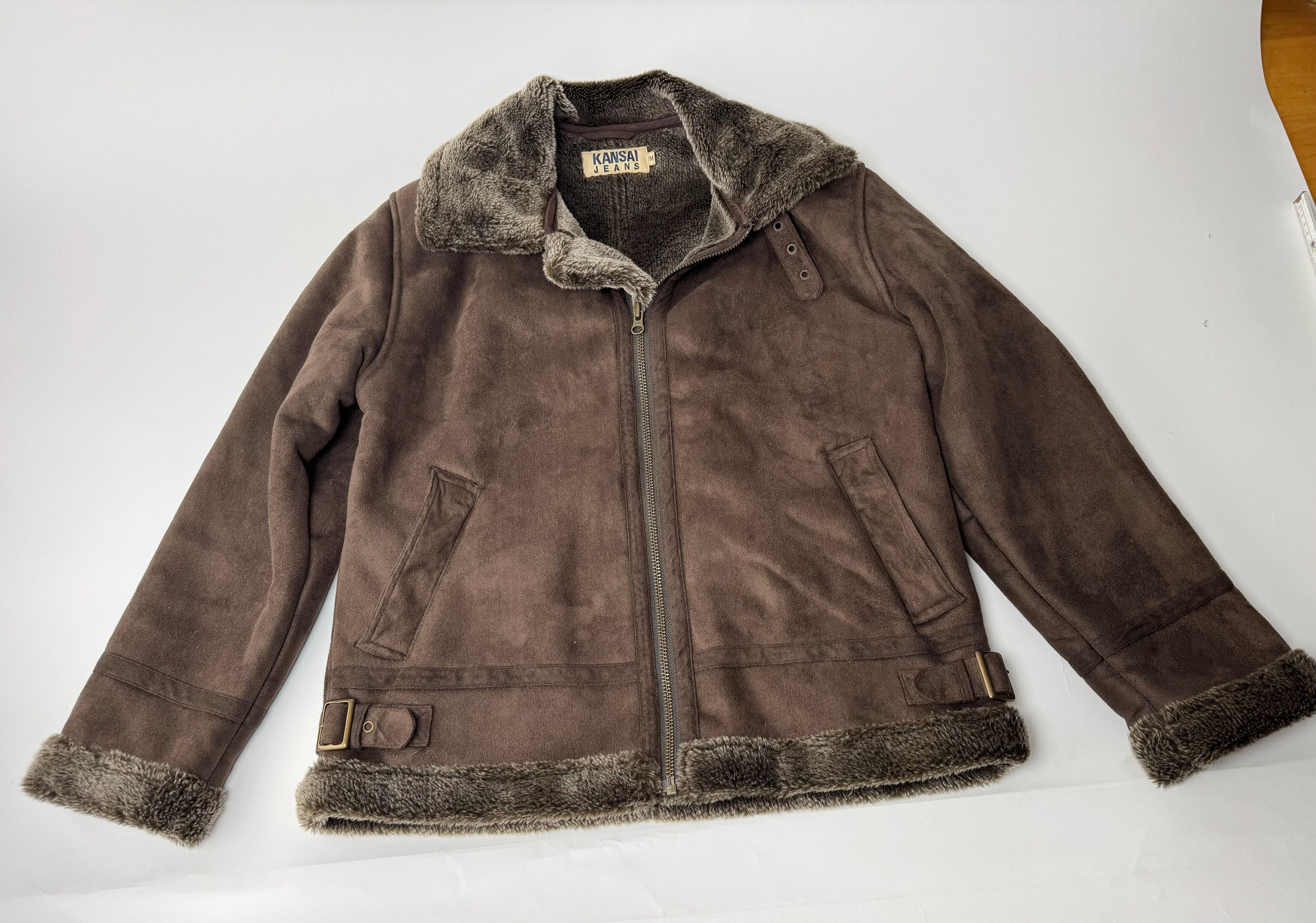Kansai Yamamoto Vintage Leather Fur Jacket 40/L Unisex Brown Size S / US 4 / IT 40 - 5 Thumbnail