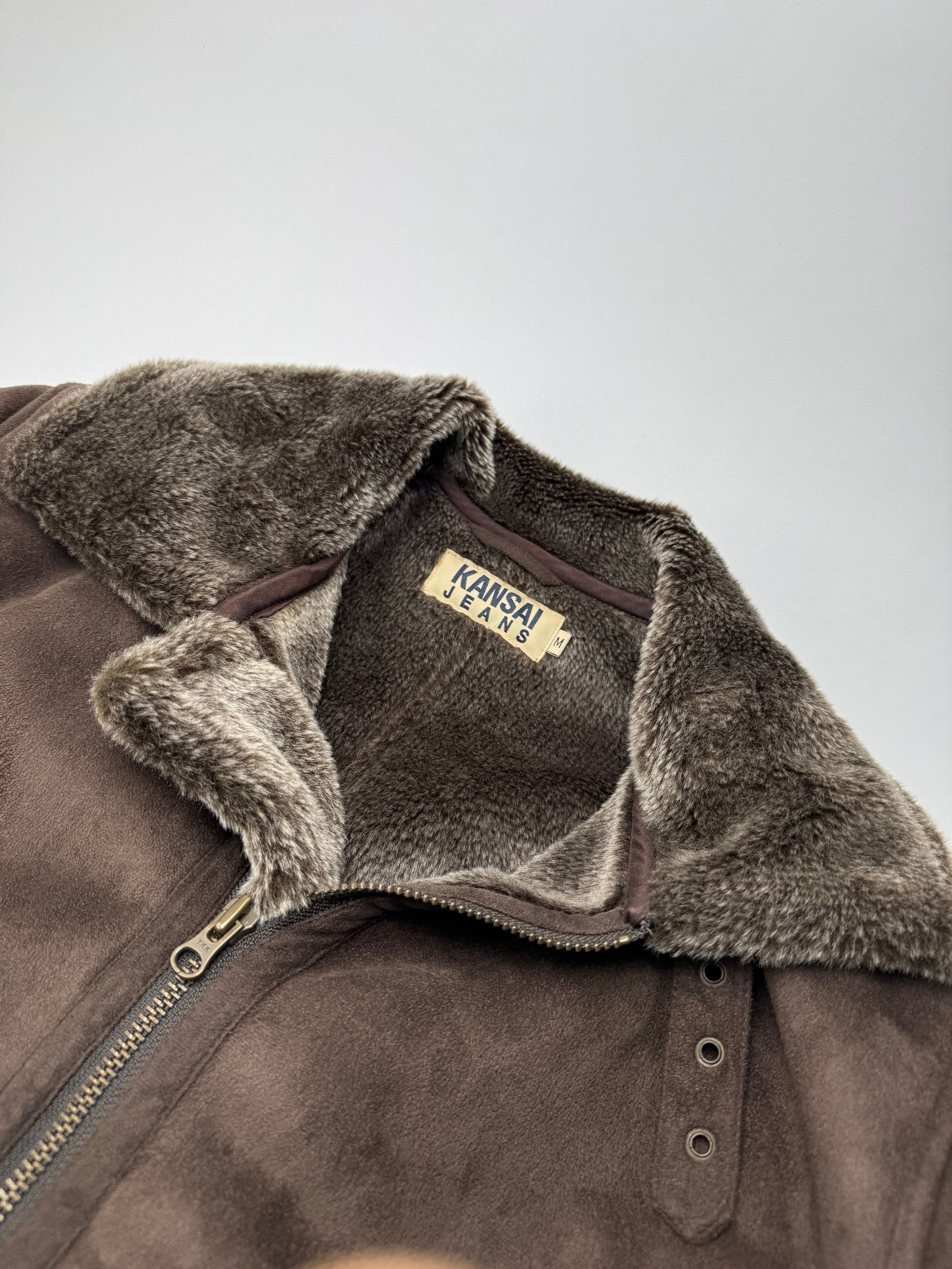 Kansai Yamamoto Vintage Leather Fur Jacket 40/L Unisex Brown Size S / US 4 / IT 40 - 10 Thumbnail