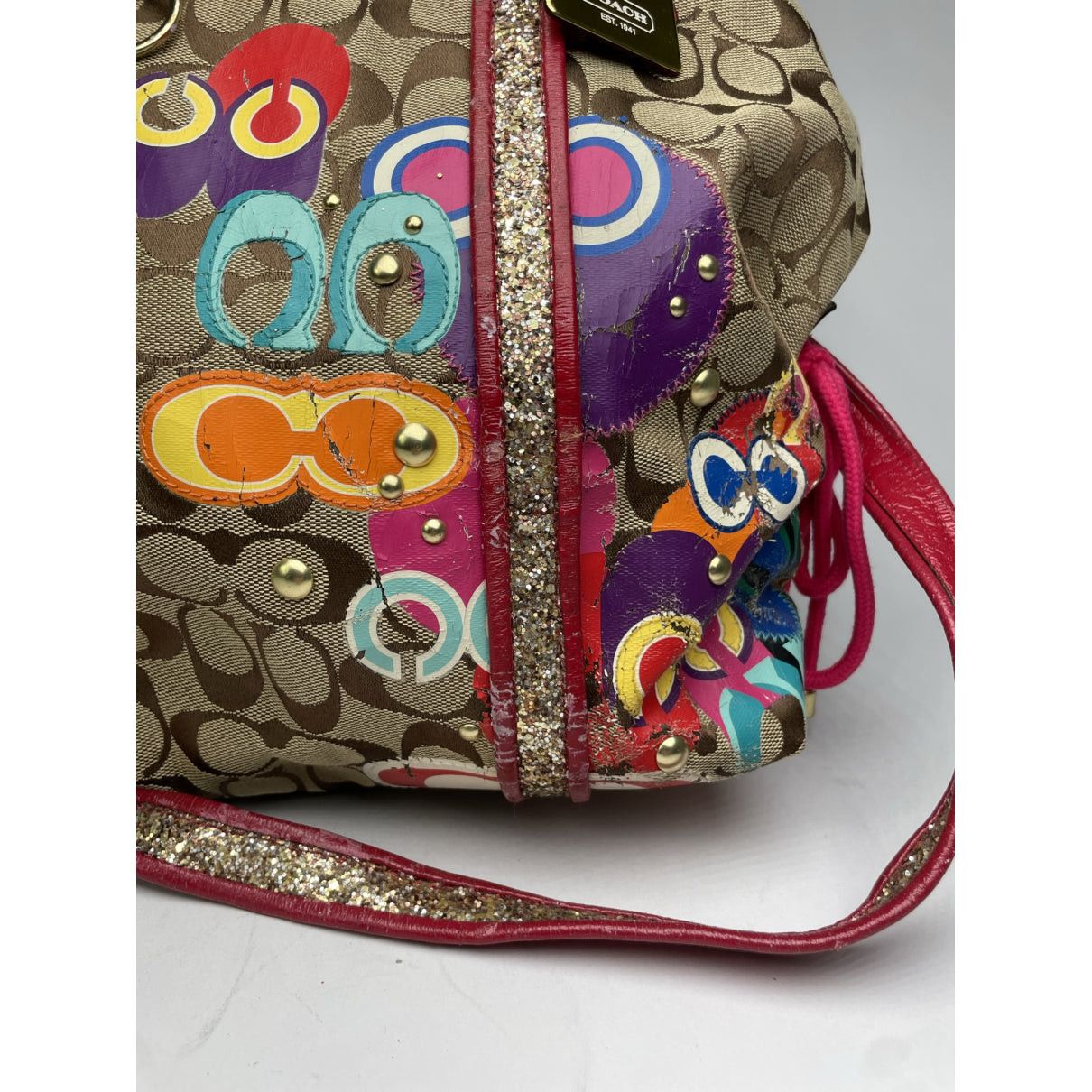 Coach Signature Sufflette Multicolour Cotton Handbag Size ONE SIZE - 4 Thumbnail