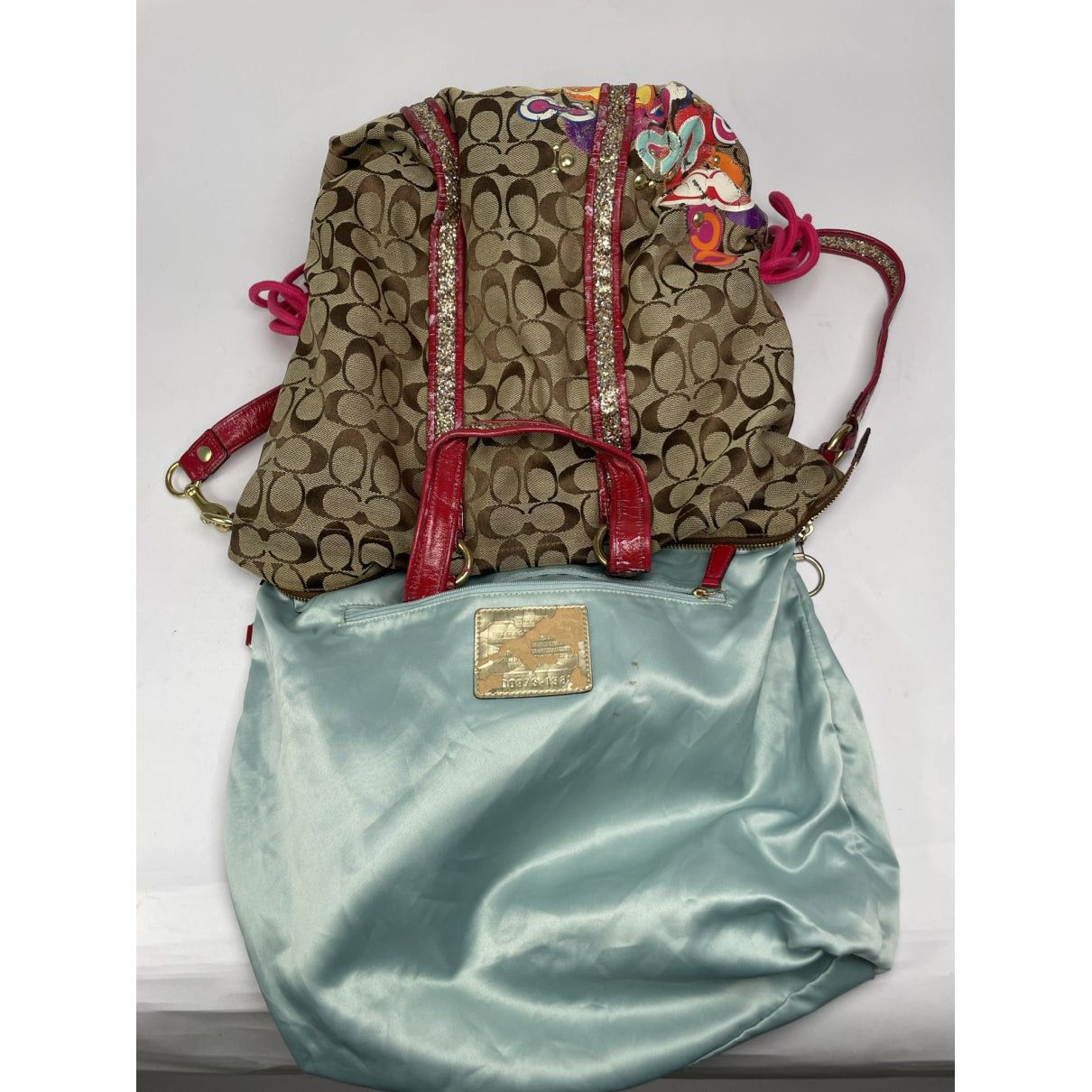 Coach Signature Sufflette Multicolour Cotton Handbag Size ONE SIZE - 2 Thumbnail