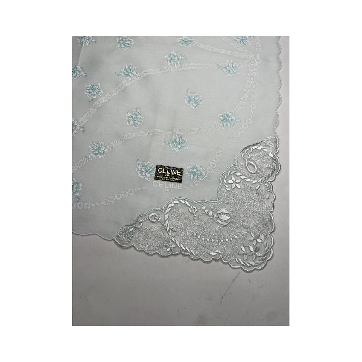 Celine White Silk Silk Handkerchief Size ONE SIZE - 3 Thumbnail