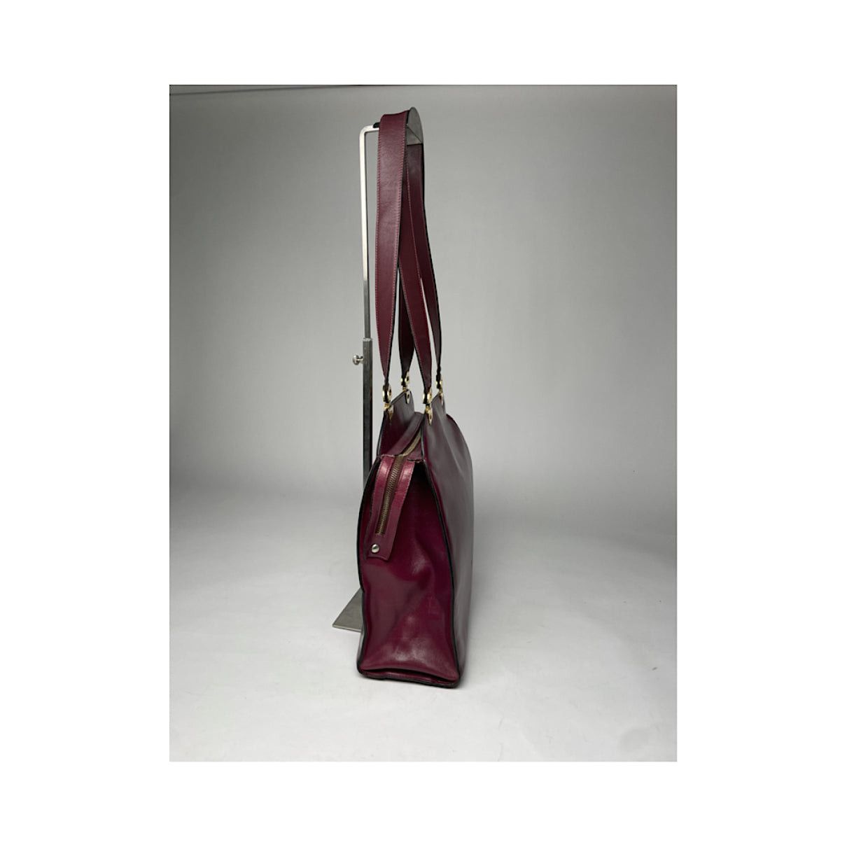 Celine Tab Bag Burgundy Patent Leather Handbag Size ONE SIZE - 3 Thumbnail