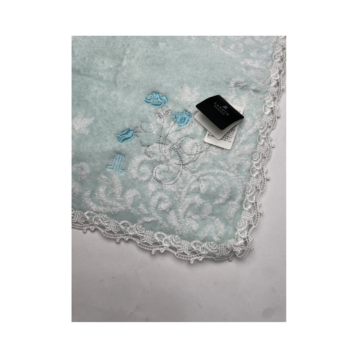 Lanvin Blue Cotton Scarf Size ONE SIZE - 3 Thumbnail