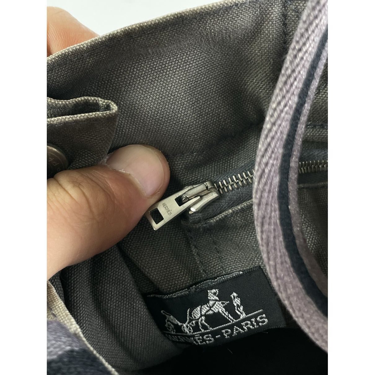 Other Hermès Grey Cotton Handbag Size ONE SIZE - 4 Thumbnail