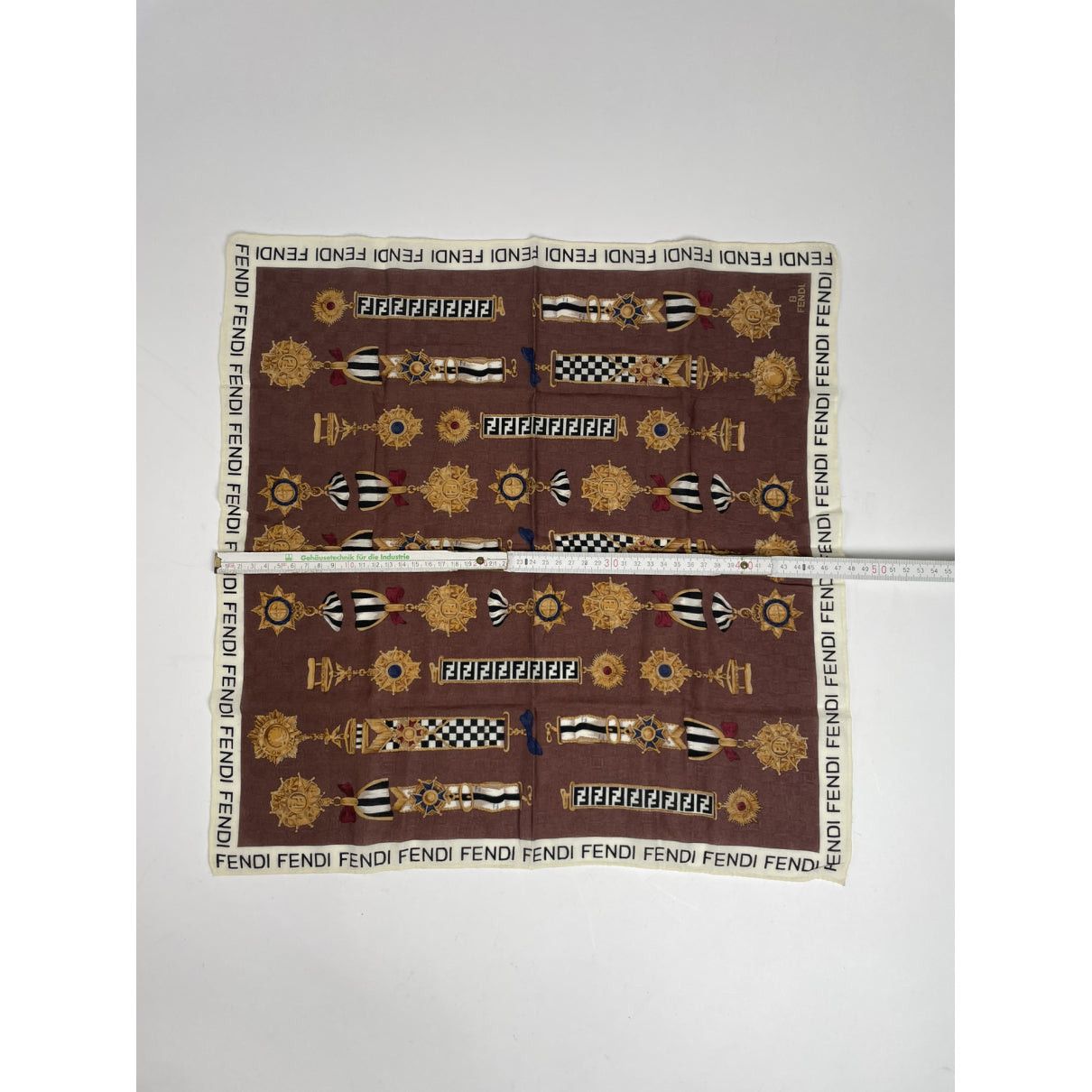 Fendi Brown Silk Scarf Size ONE SIZE - 4 Thumbnail