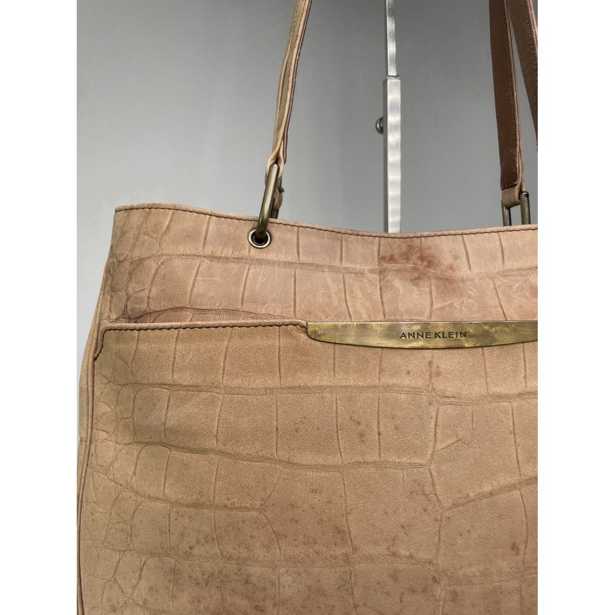 Anne Klein Brown Leather Handbag Size ONE SIZE - 4 Thumbnail