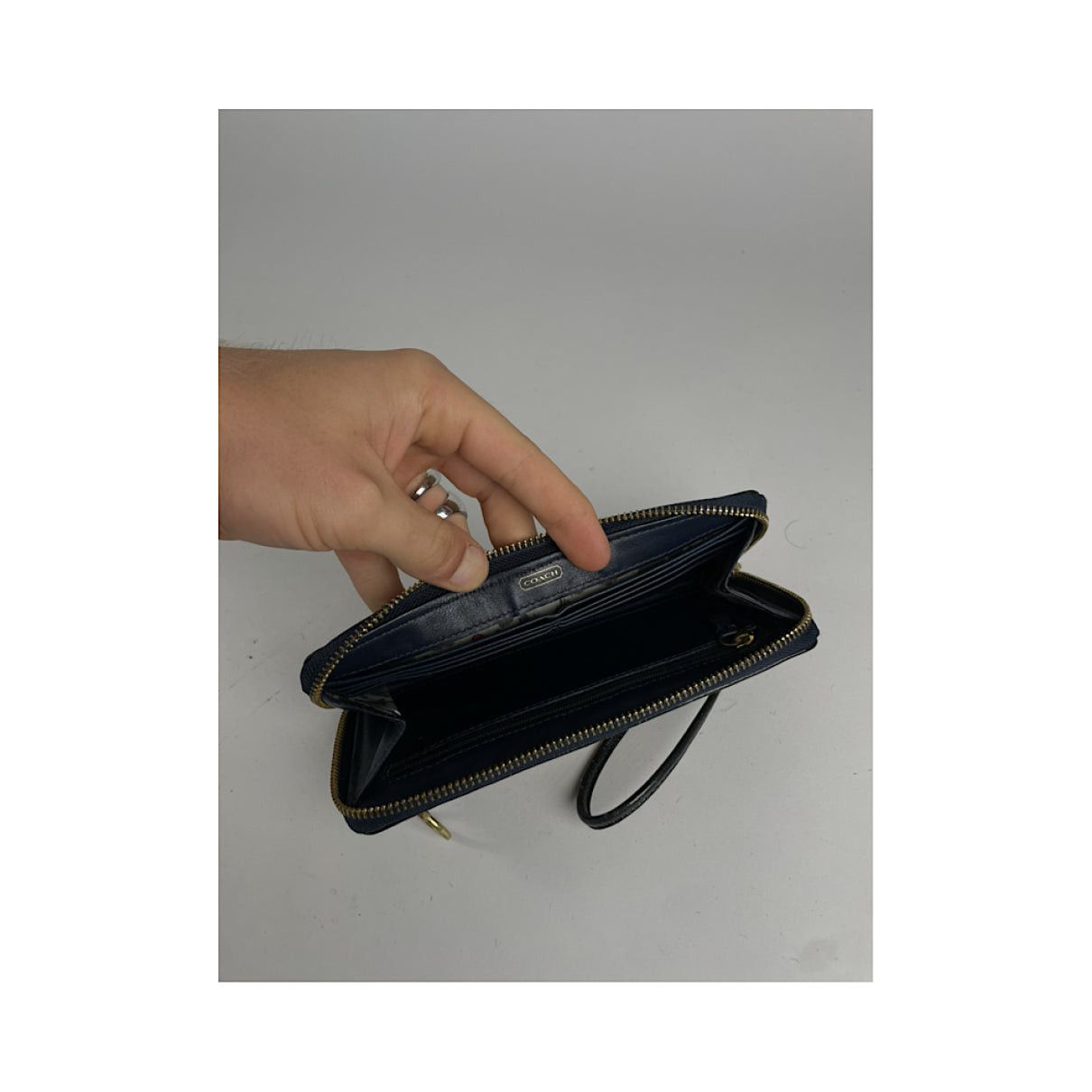 Coach Navy Cotton Wallet Size ONE SIZE - 3 Thumbnail