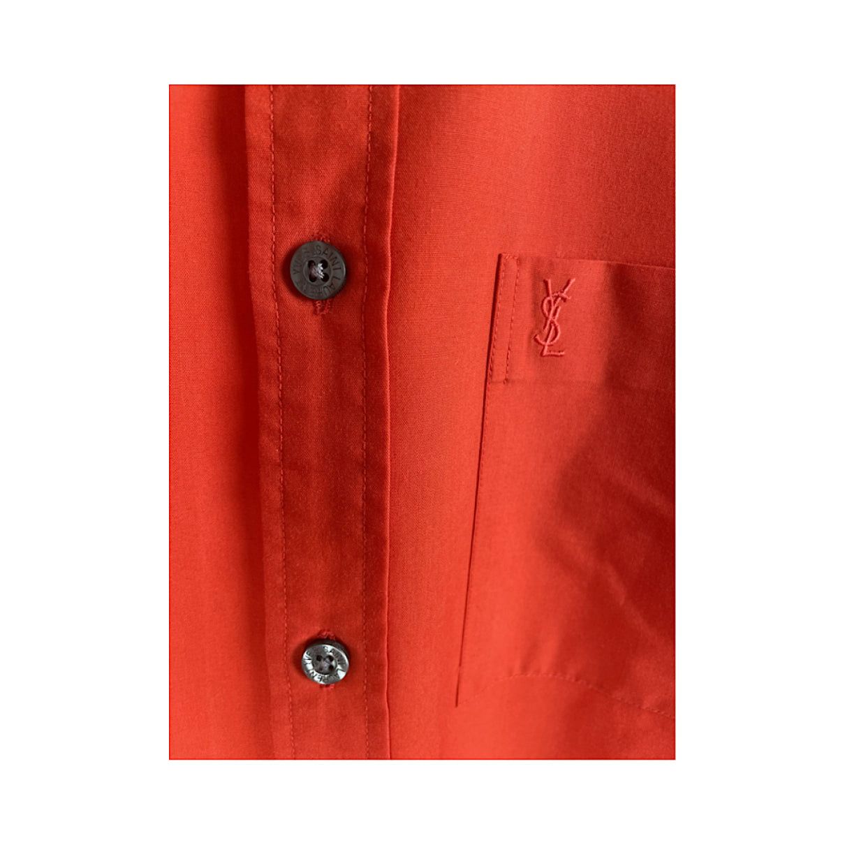 Yves Saint Laurent Red Cotton Shirt Size S / US 4 / IT 40 - 2 Thumbnail