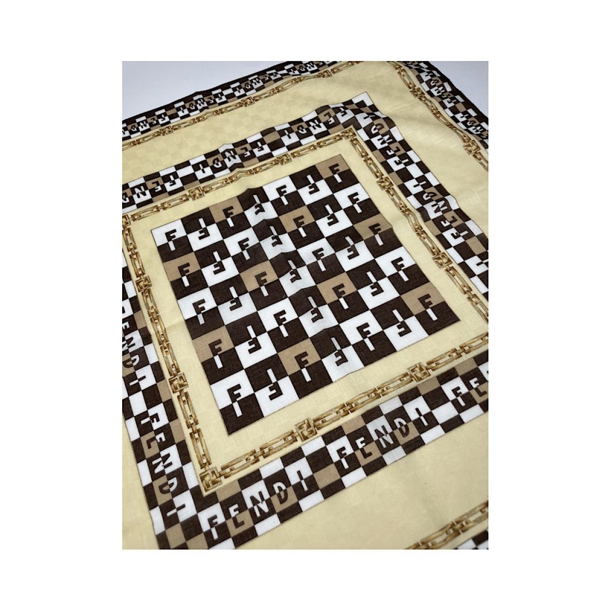 Fendi Yellow Silk Scarf Size ONE SIZE - 3 Thumbnail