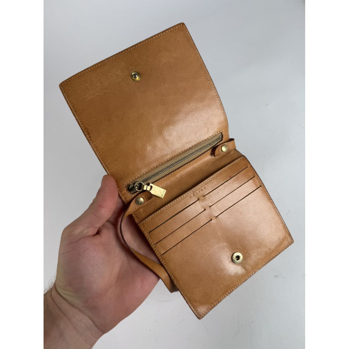 Celine Triomphe Orange Leather Handbag Size ONE SIZE - 3 Thumbnail