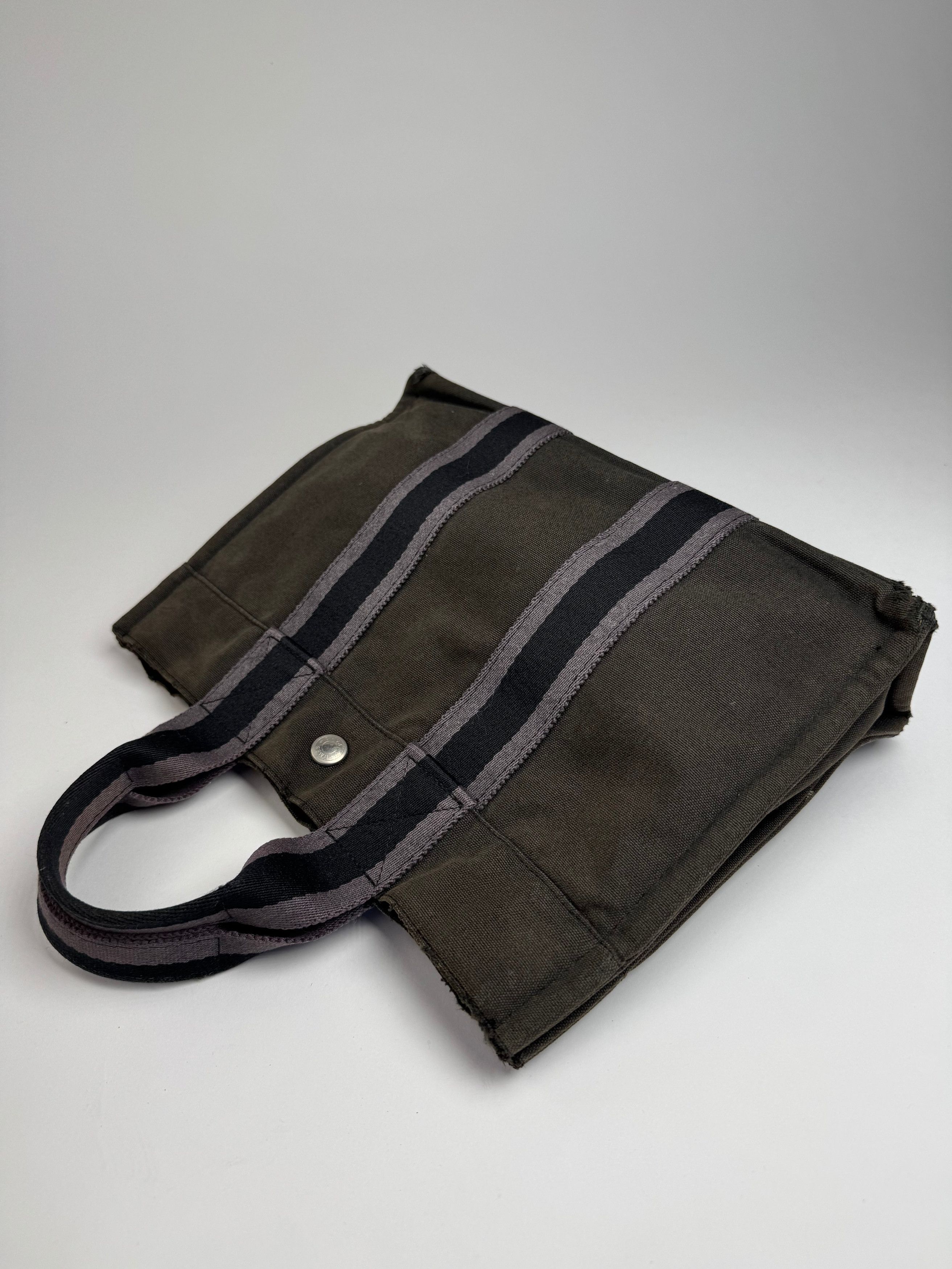 Other Vintage Hermes Paris Canvas Shopper Grey/Brown Size ONE SIZE - 8 Thumbnail