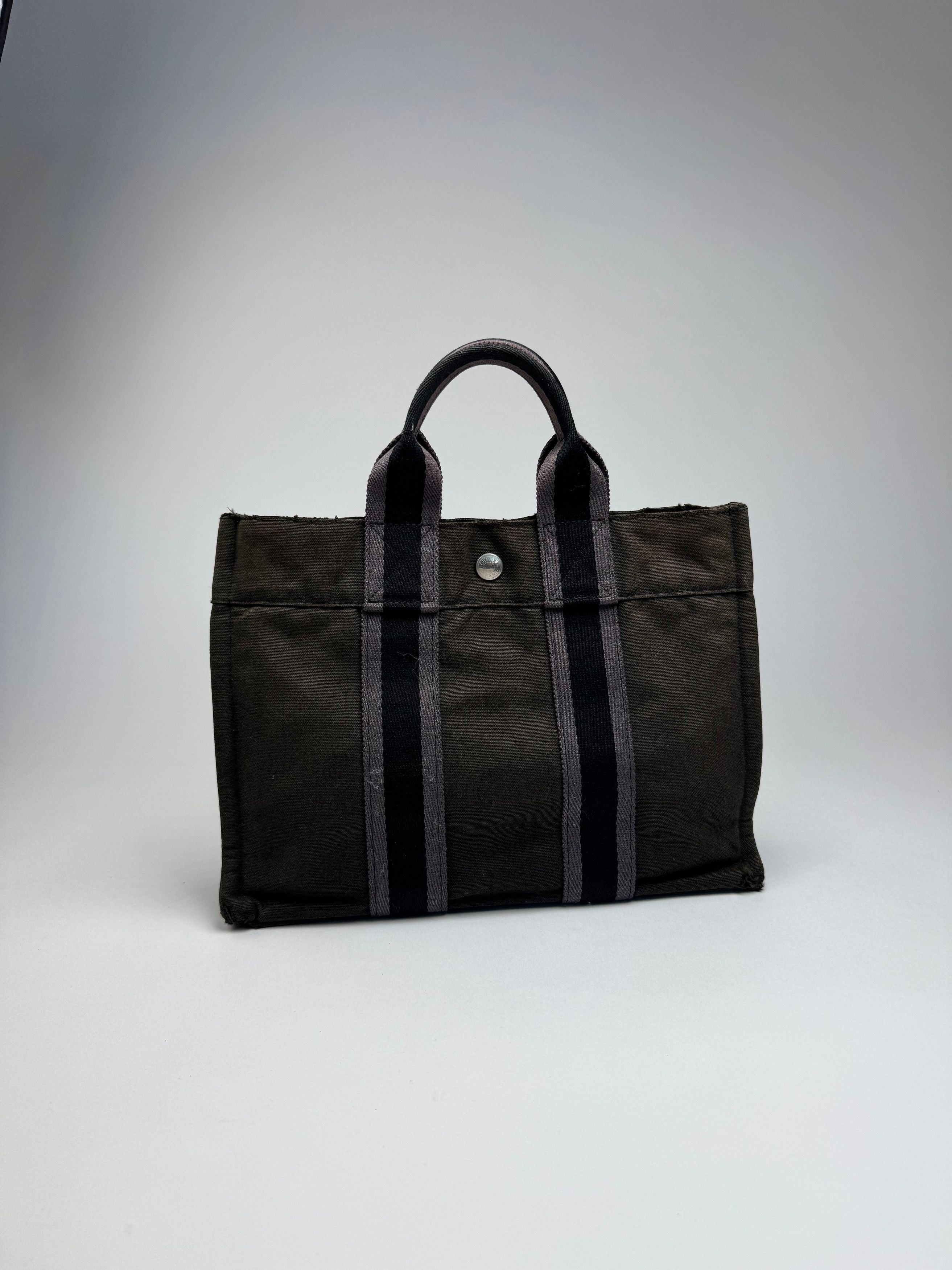 Other Vintage Hermes Paris Canvas Shopper Grey/Brown Size ONE SIZE - 5 Thumbnail