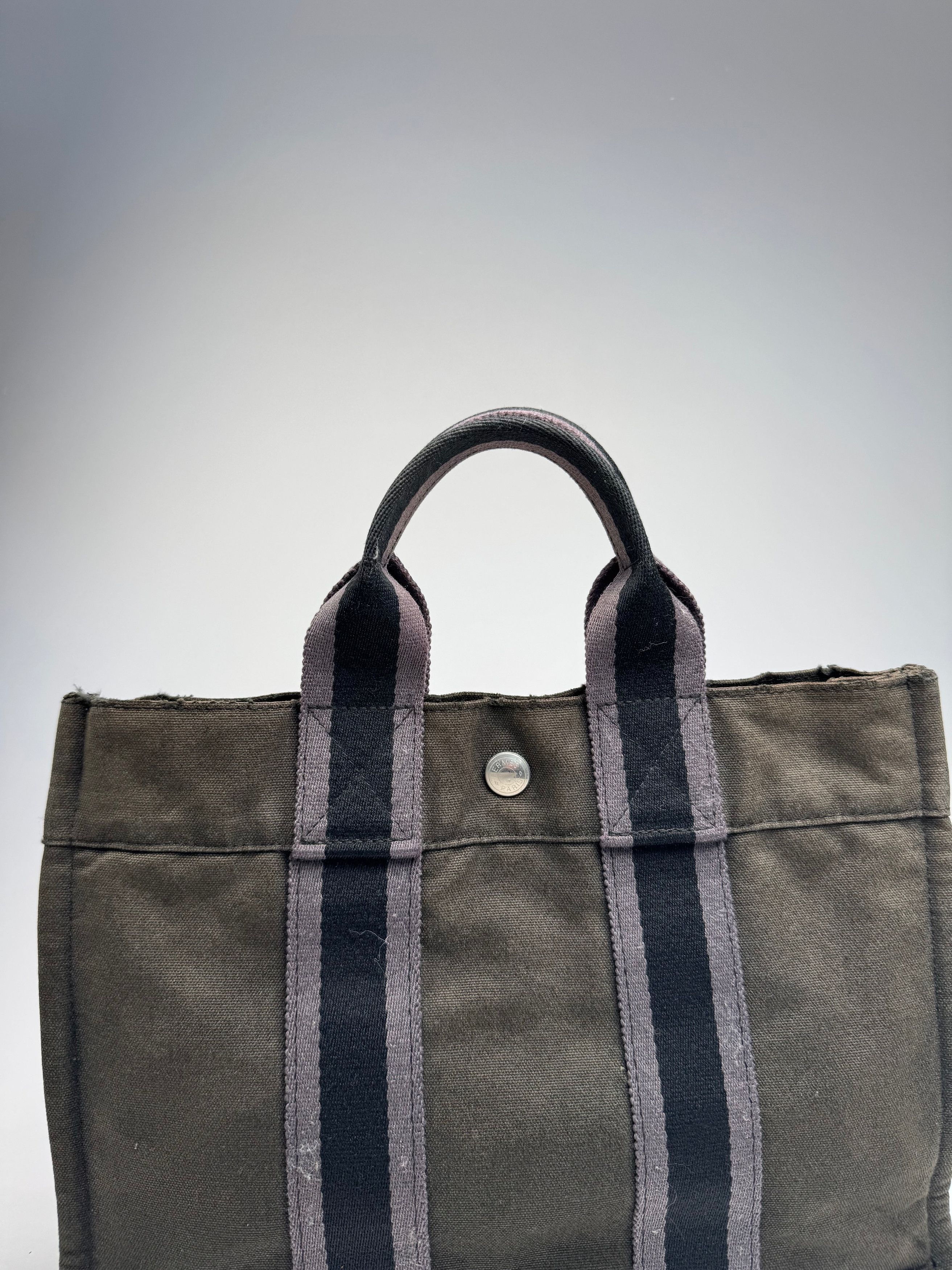 Other Vintage Hermes Paris Canvas Shopper Grey/Brown Size ONE SIZE - 12 Thumbnail