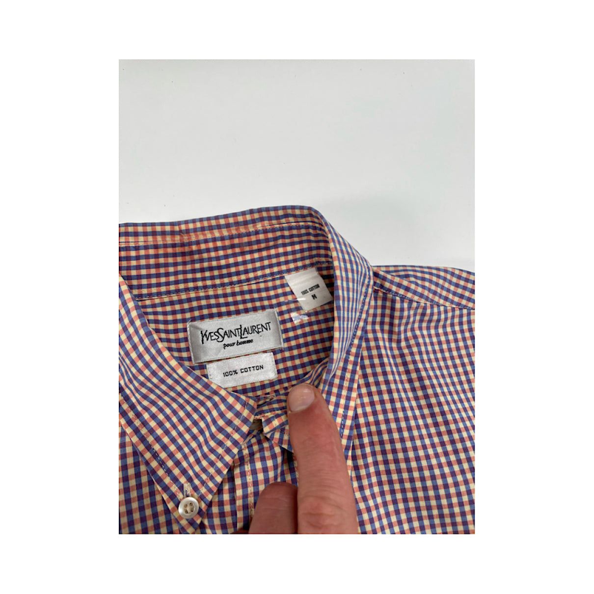 Yves Saint Laurent Multicolour Cotton Shirt Size L / US 10 / IT 46 - 4 Thumbnail