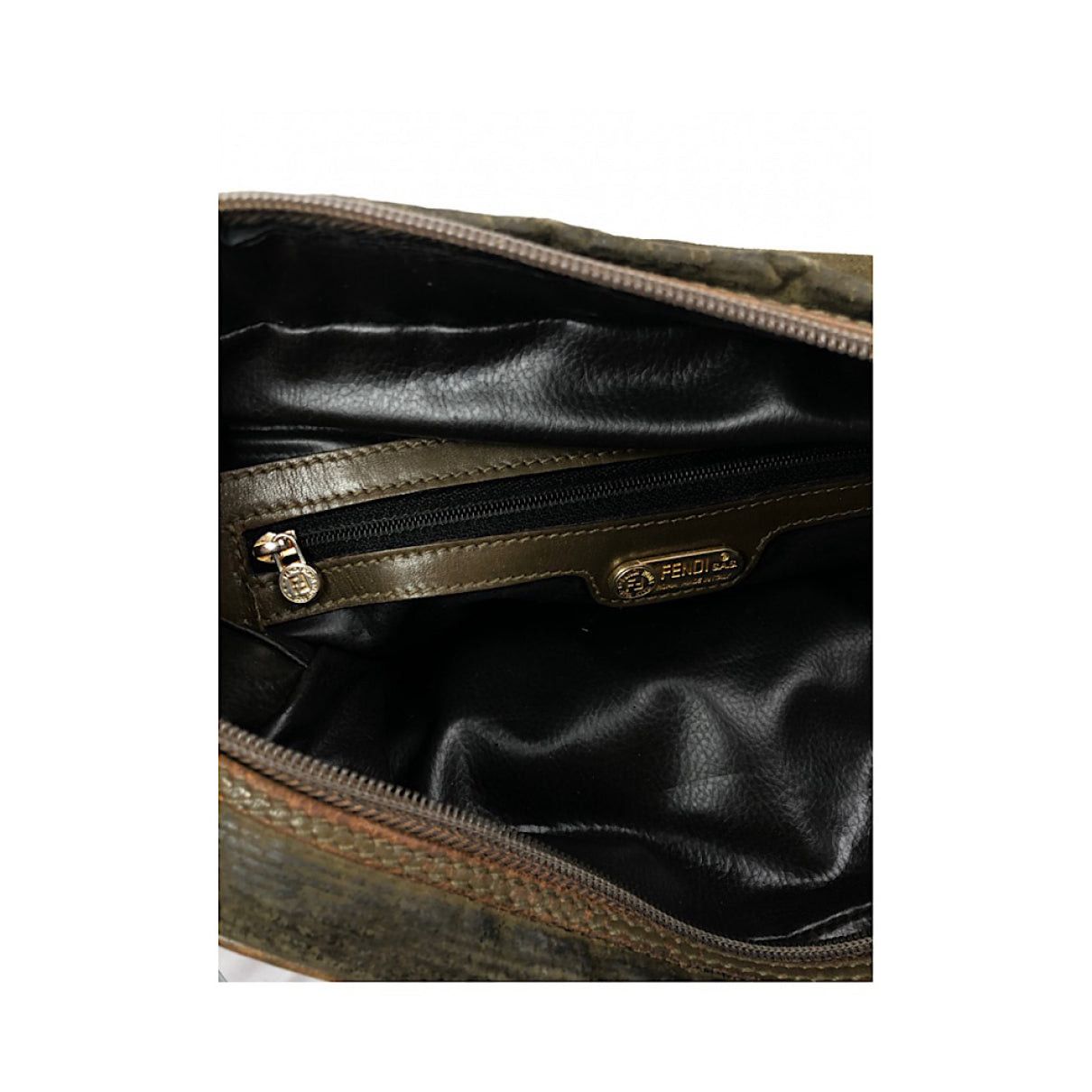 Fendi Baguette Green Leather Handbag Size ONE SIZE - 3 Thumbnail