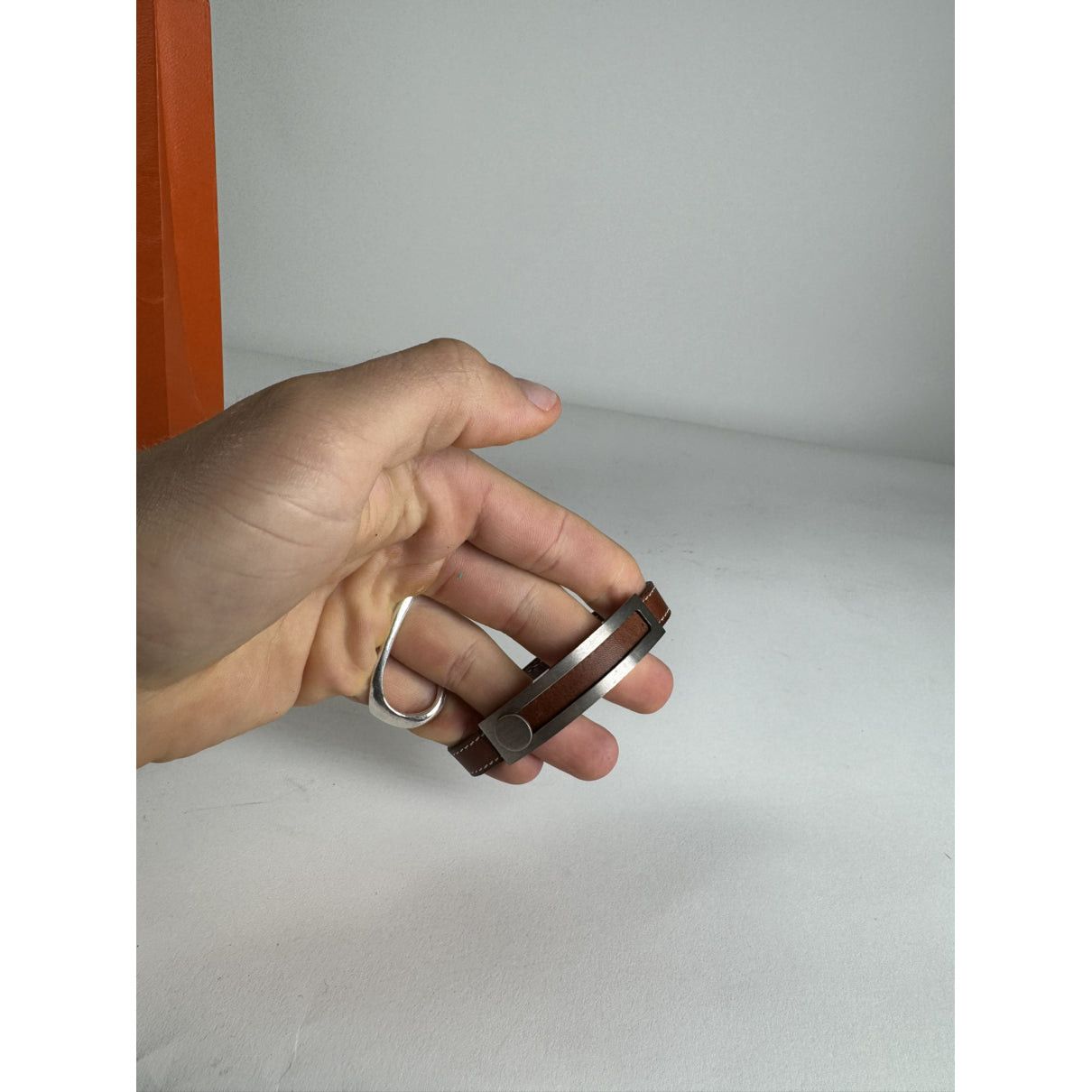 Other Hermès Bracelet Charnière Brown Leather Bracelet Size ONE SIZE - 4 Thumbnail