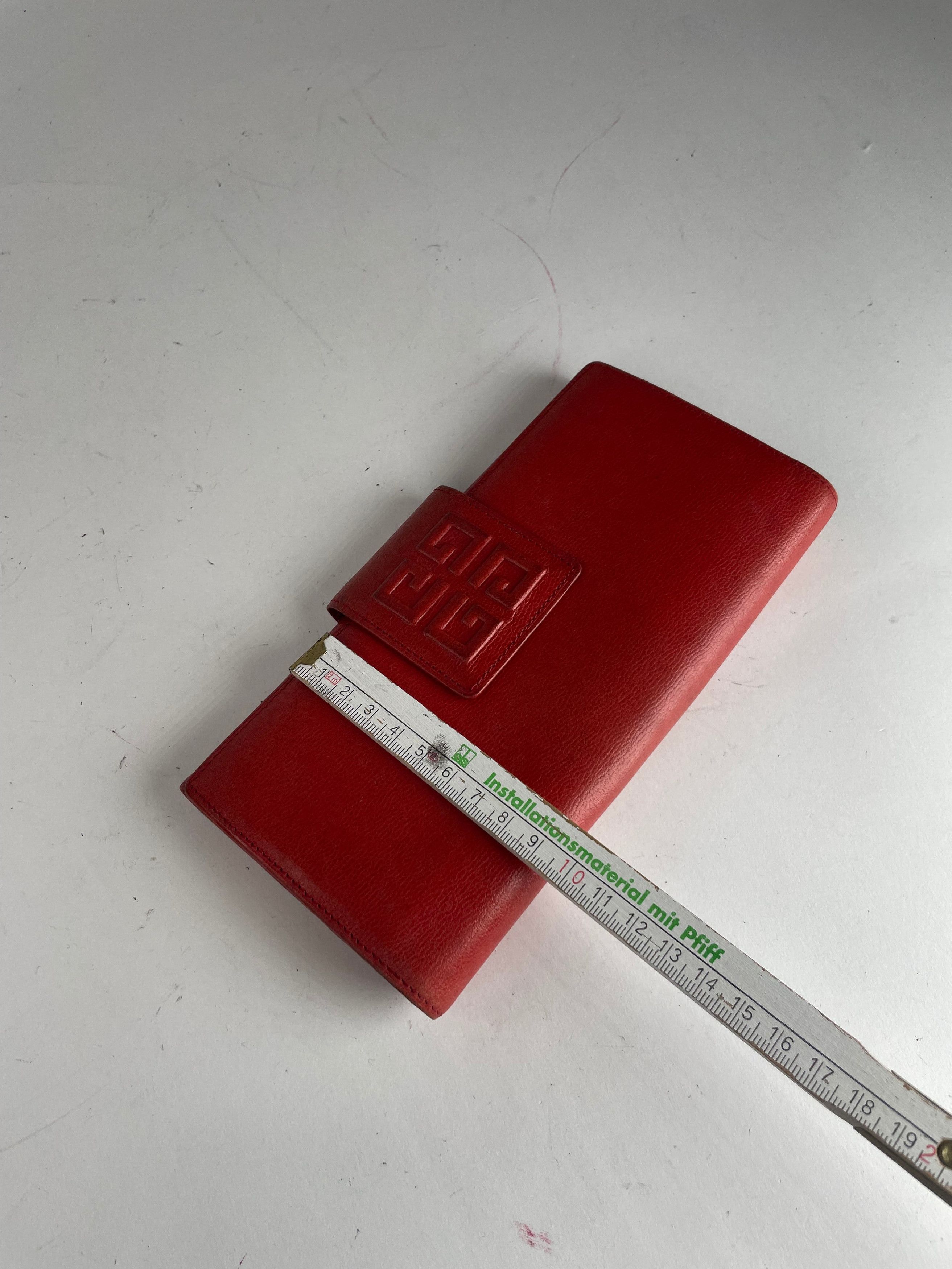 Givenchy Vintage GV3 Leather Wallet Red Size ONE SIZE - 14 Thumbnail