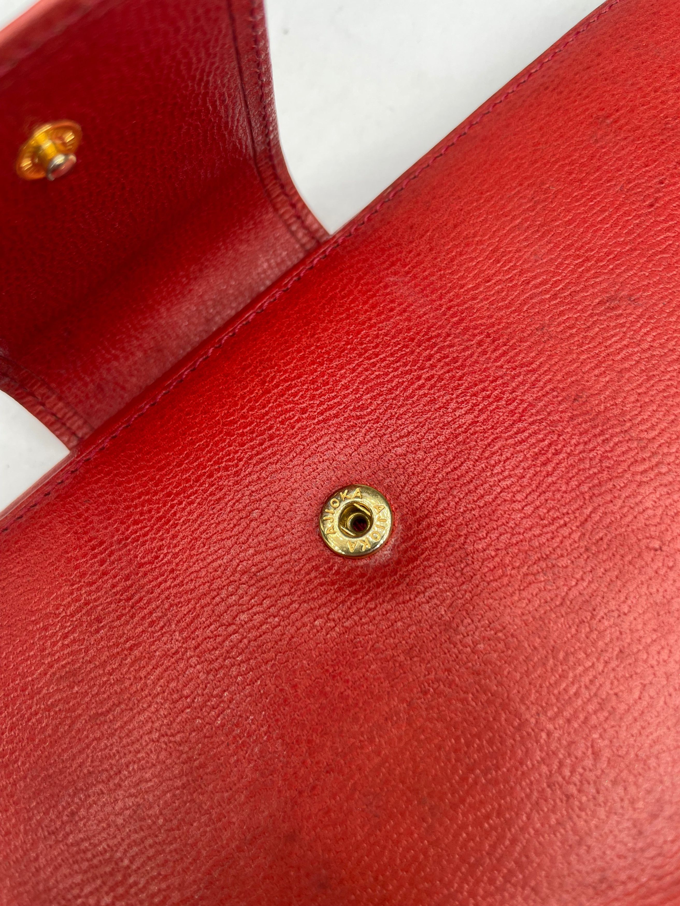 Givenchy Vintage GV3 Leather Wallet Red Size ONE SIZE - 9 Thumbnail