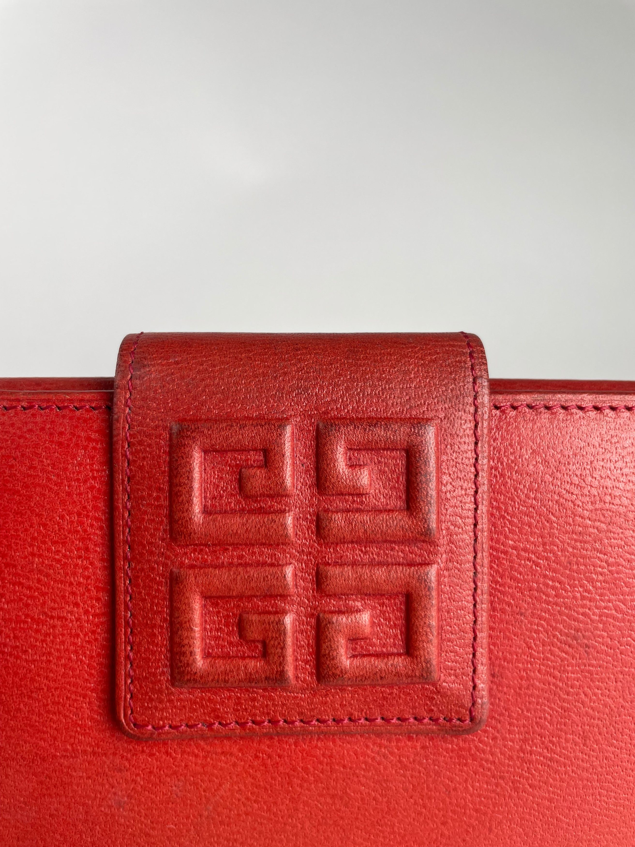 Givenchy Vintage GV3 Leather Wallet Red Size ONE SIZE - 7 Thumbnail