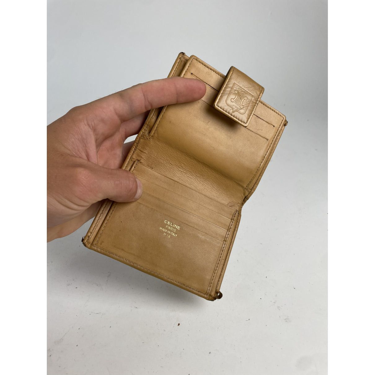 Celine Triomphe Beige Leather Wallet Size ONE SIZE - 3 Thumbnail
