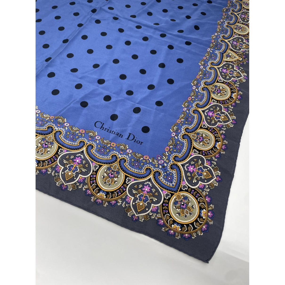 Dior Blue Silk Scarf Size ONE SIZE - 2 Thumbnail