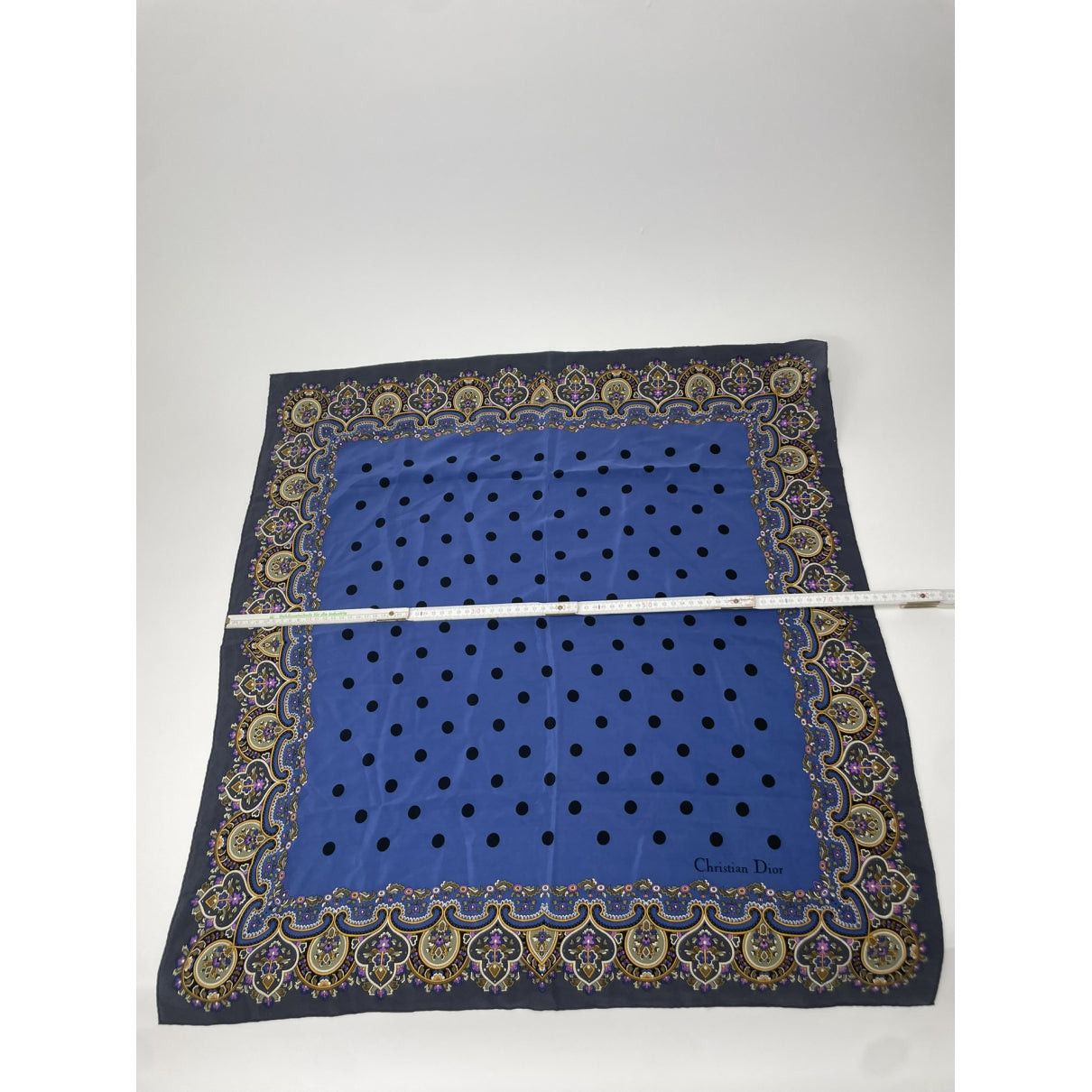Dior Blue Silk Scarf Size ONE SIZE - 5 Thumbnail