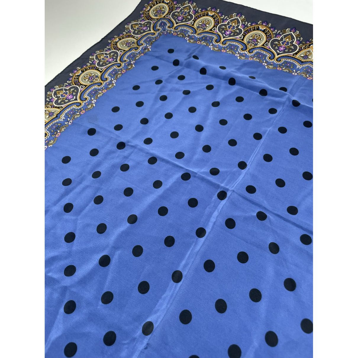 Dior Blue Silk Scarf Size ONE SIZE - 4 Thumbnail