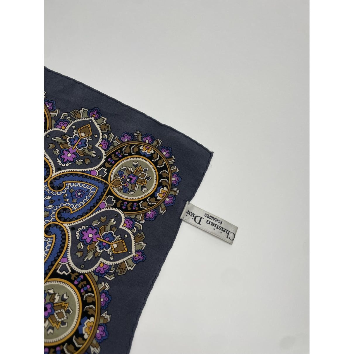 Dior Blue Silk Scarf Size ONE SIZE - 3 Thumbnail