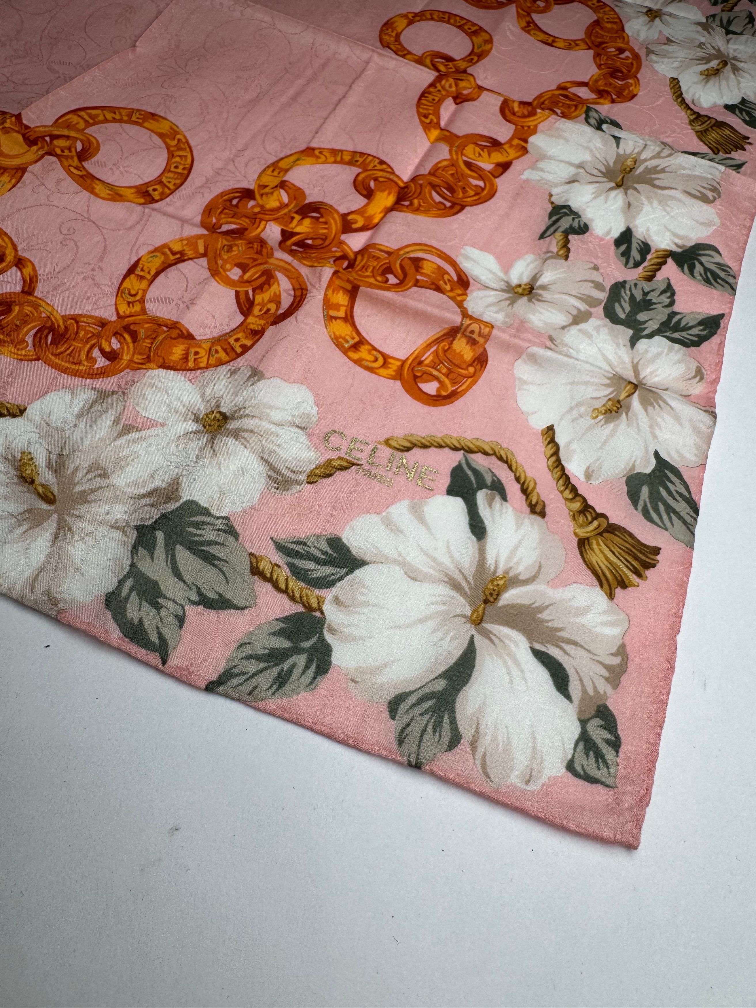 Celine Vintage Paris Silk/Canvas Scarf Size ONE SIZE - 2 Thumbnail