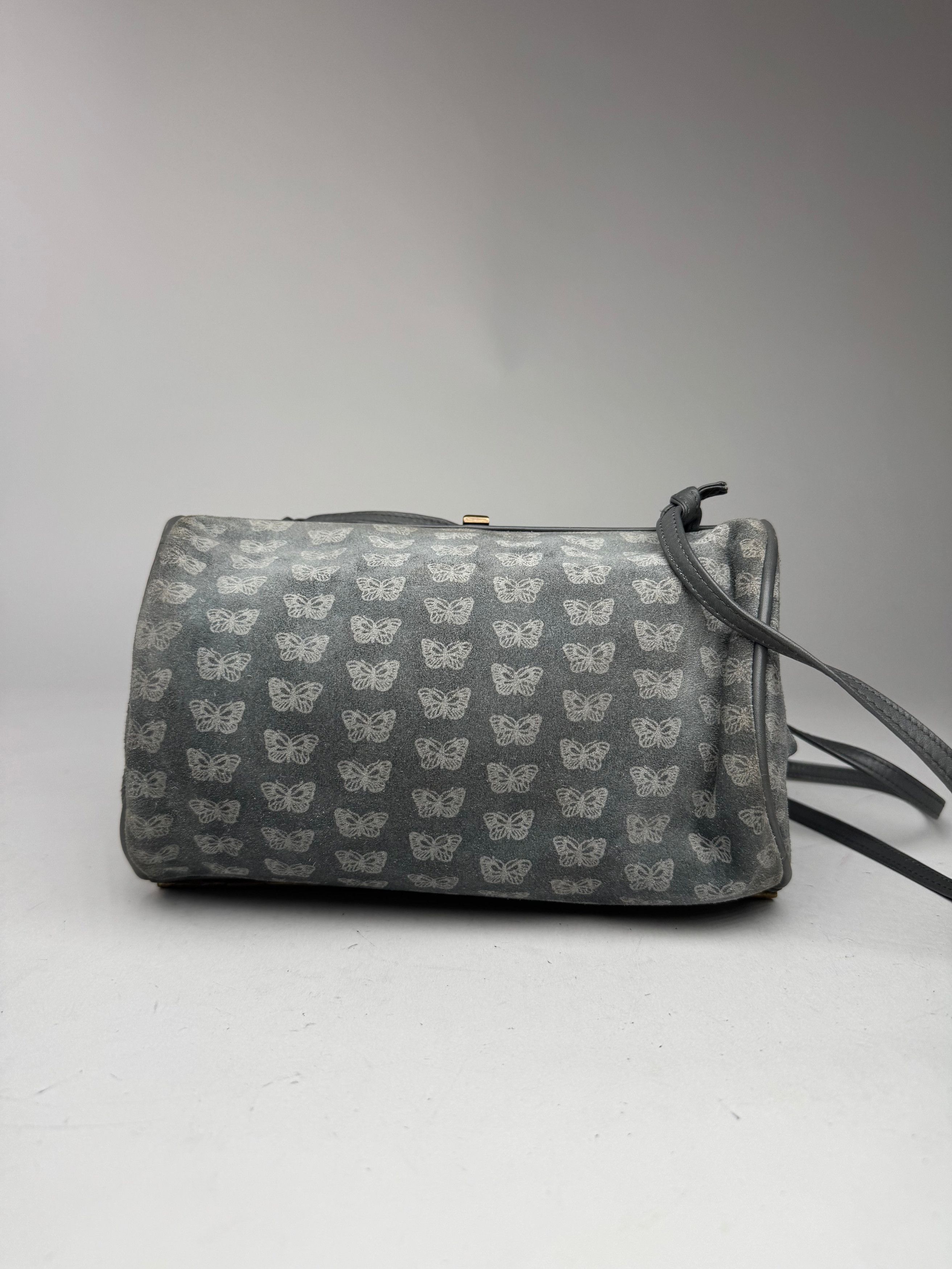 Bottega Veneta Vintage Suede Monogram Bag Grey Size ONE SIZE - 3 Thumbnail