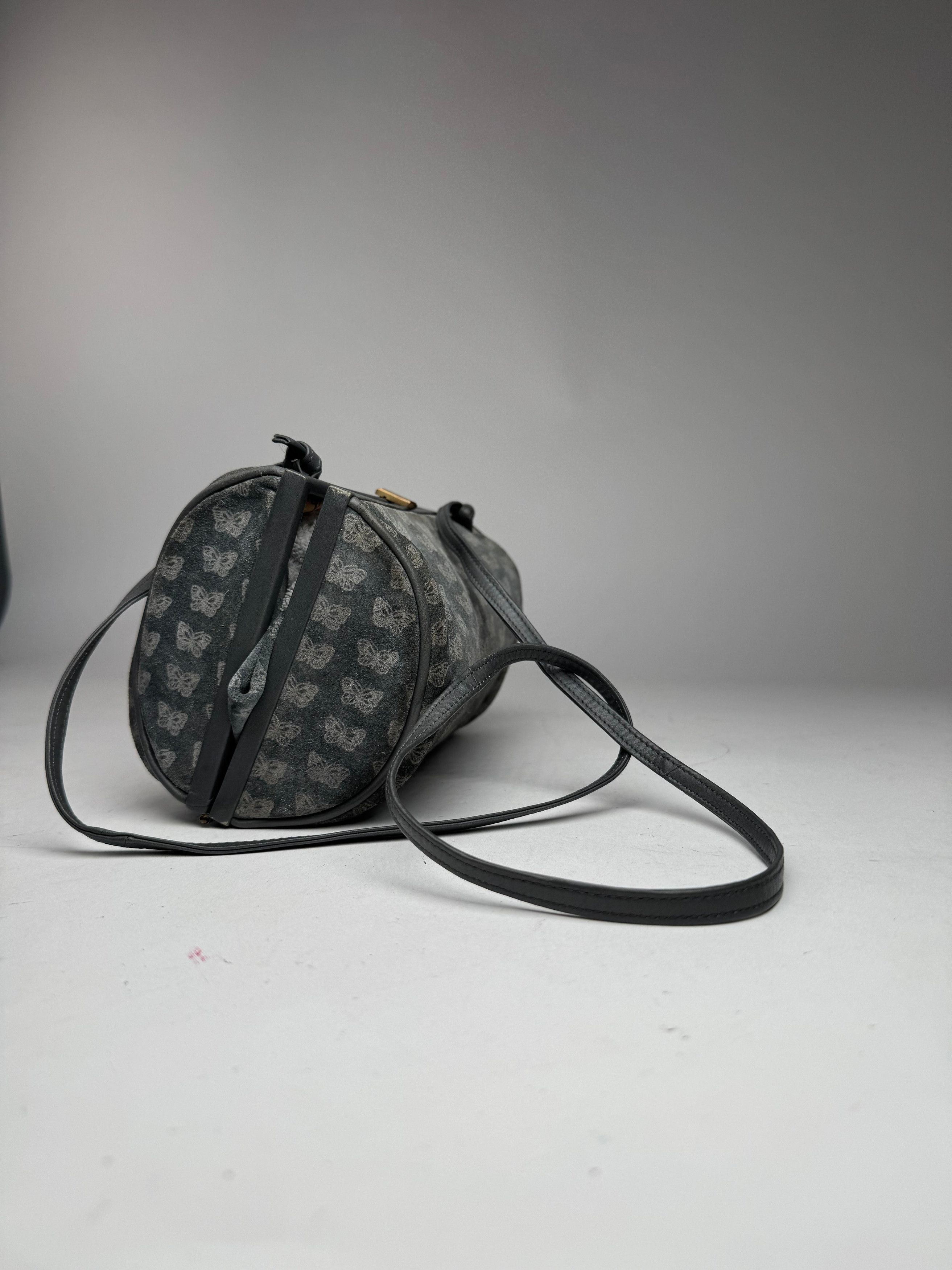 Bottega Veneta Vintage Suede Monogram Bag Grey Size ONE SIZE - 12 Thumbnail
