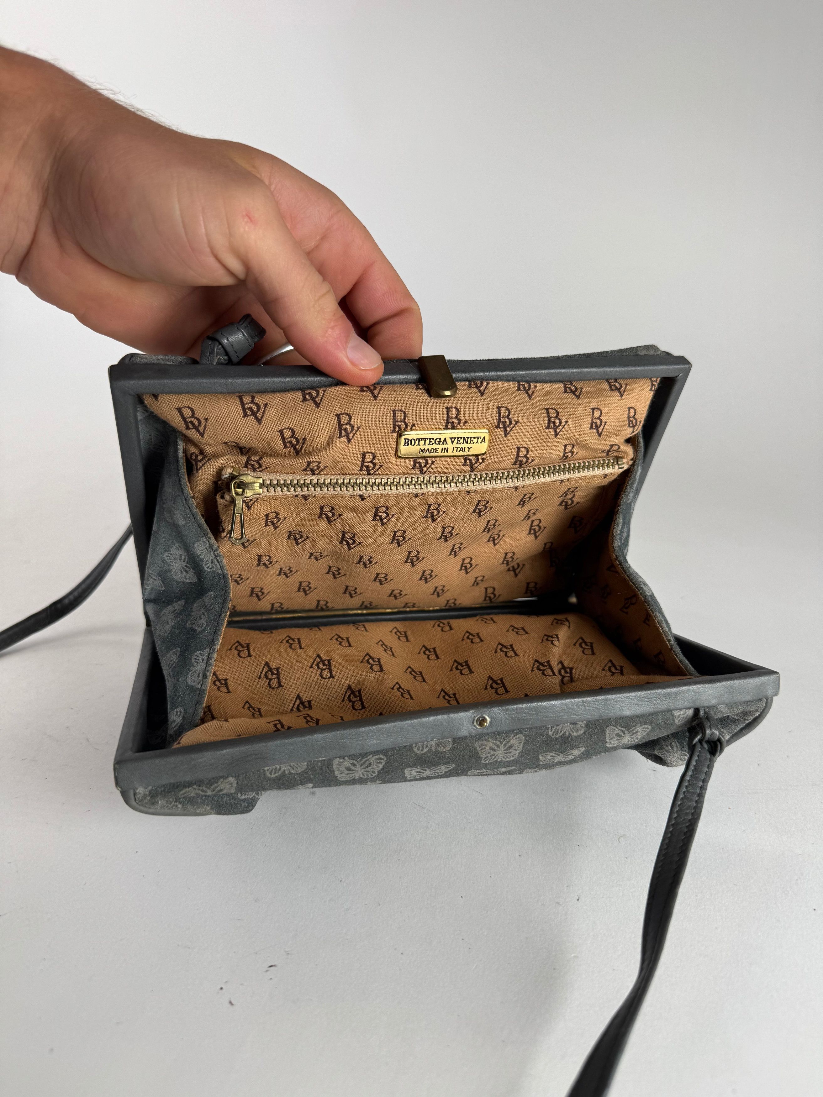 Bottega Veneta Vintage Suede Monogram Bag Grey Size ONE SIZE - 16 Thumbnail