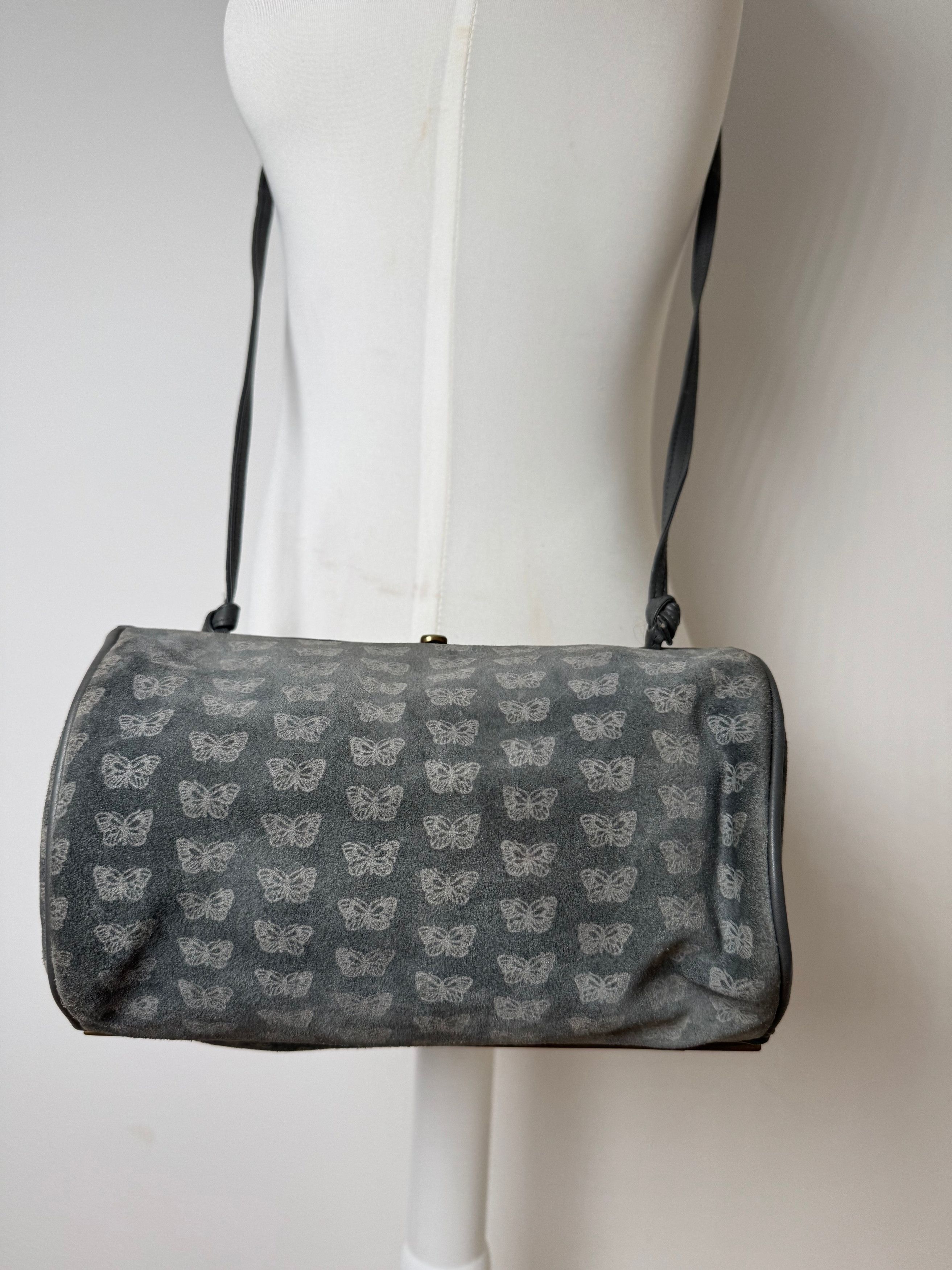 Bottega Veneta Vintage Suede Monogram Bag Grey Size ONE SIZE - 17 Thumbnail