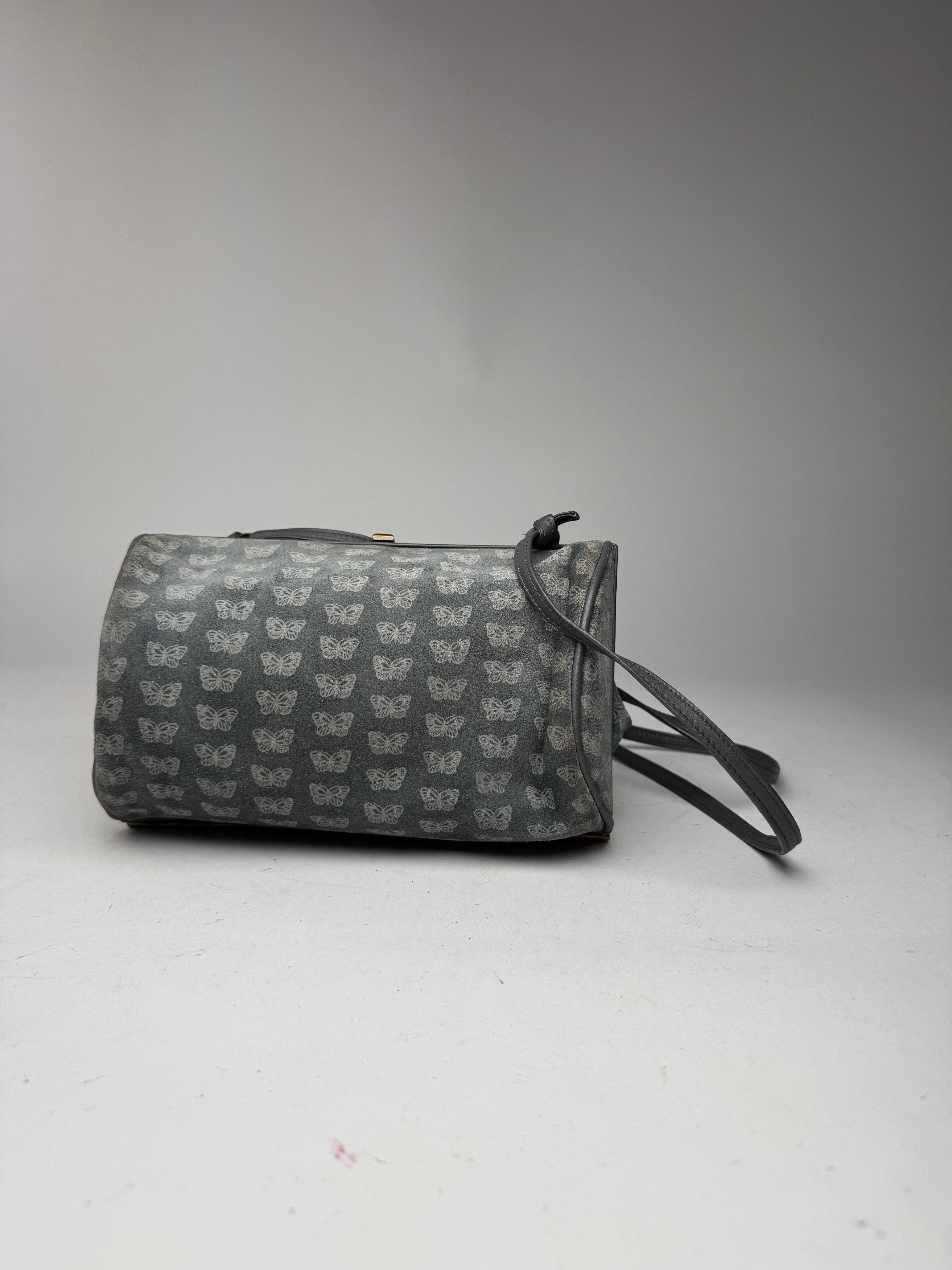 Bottega Veneta Vintage Suede Monogram Bag Grey Size ONE SIZE - 7 Thumbnail