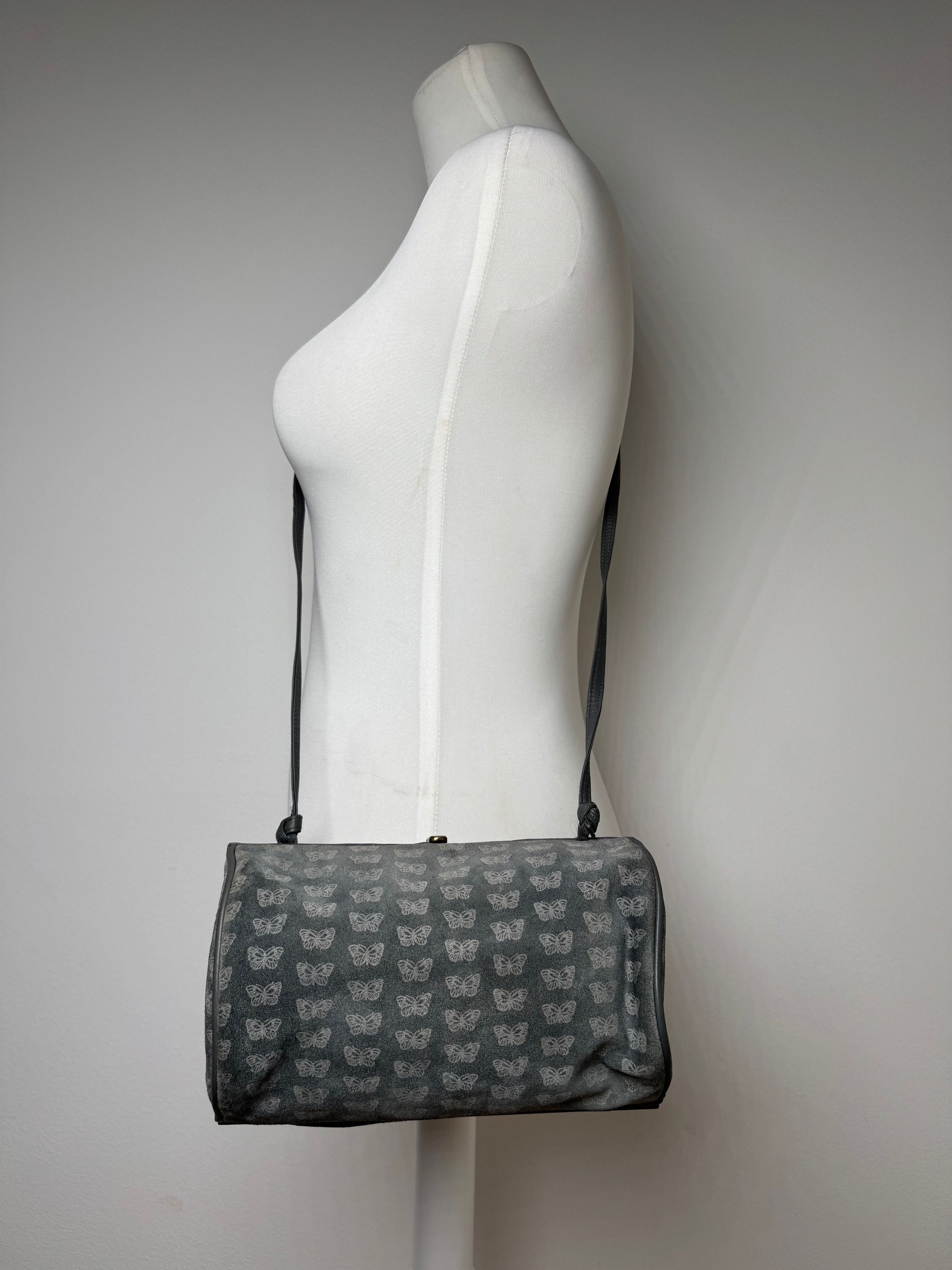 Bottega Veneta Vintage Suede Monogram Bag Grey Size ONE SIZE - 15 Thumbnail
