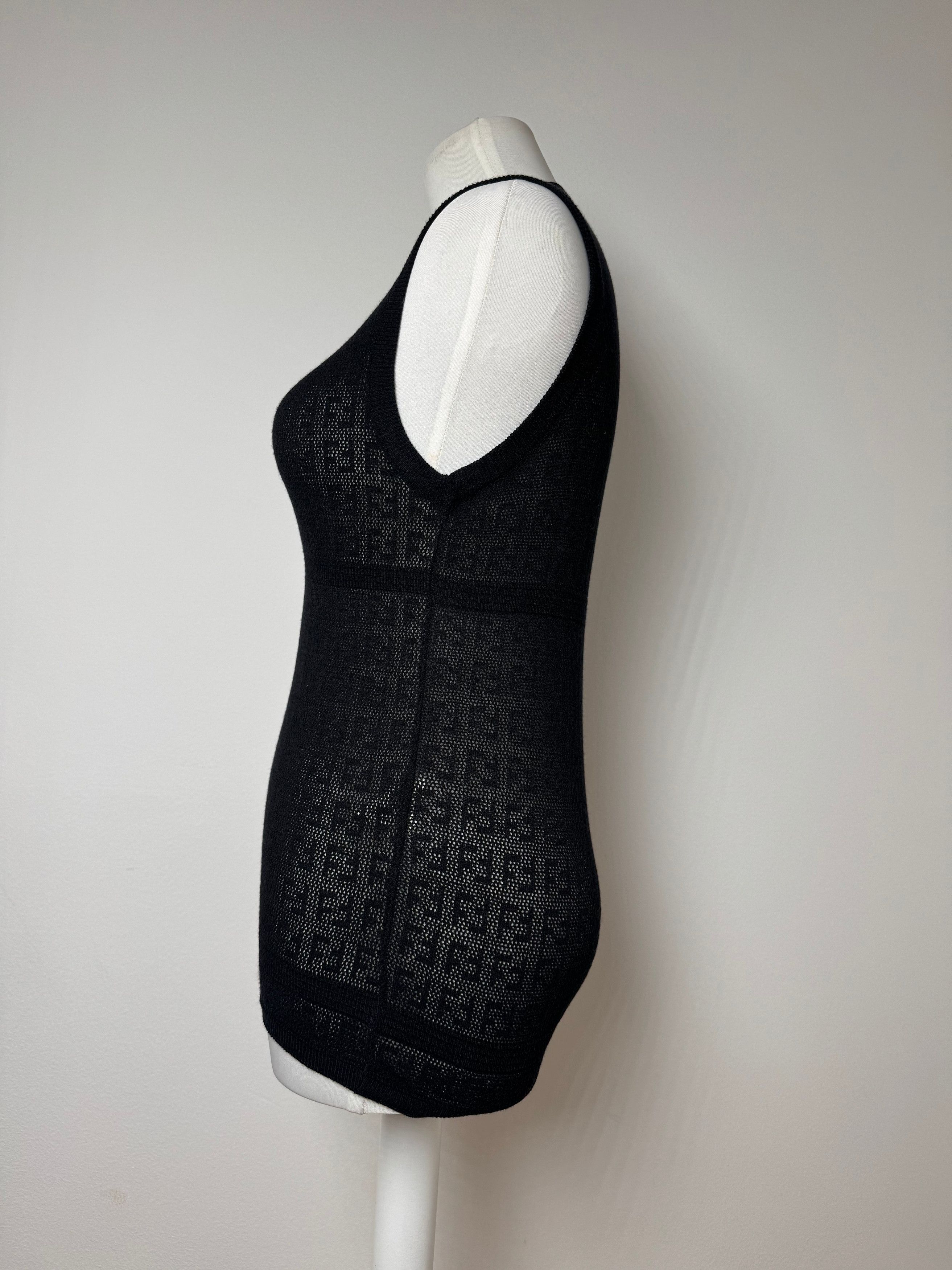 Fendi Vintage Monogram wool Dress Black 38/M Size M / US 6-8 / IT 42-44 - 2 Thumbnail