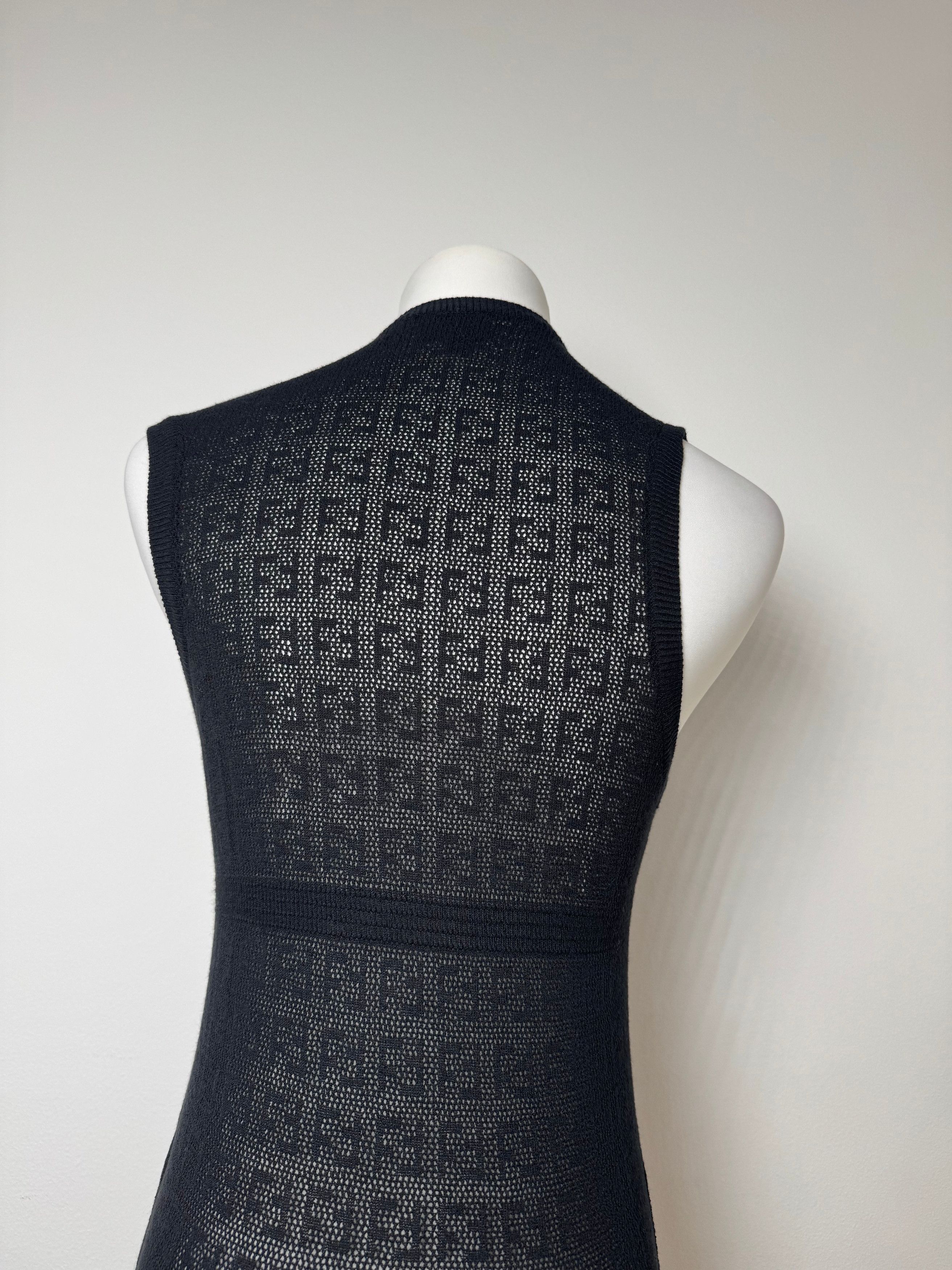 Fendi Vintage Monogram wool Dress Black 38/M Size M / US 6-8 / IT 42-44 - 13 Thumbnail
