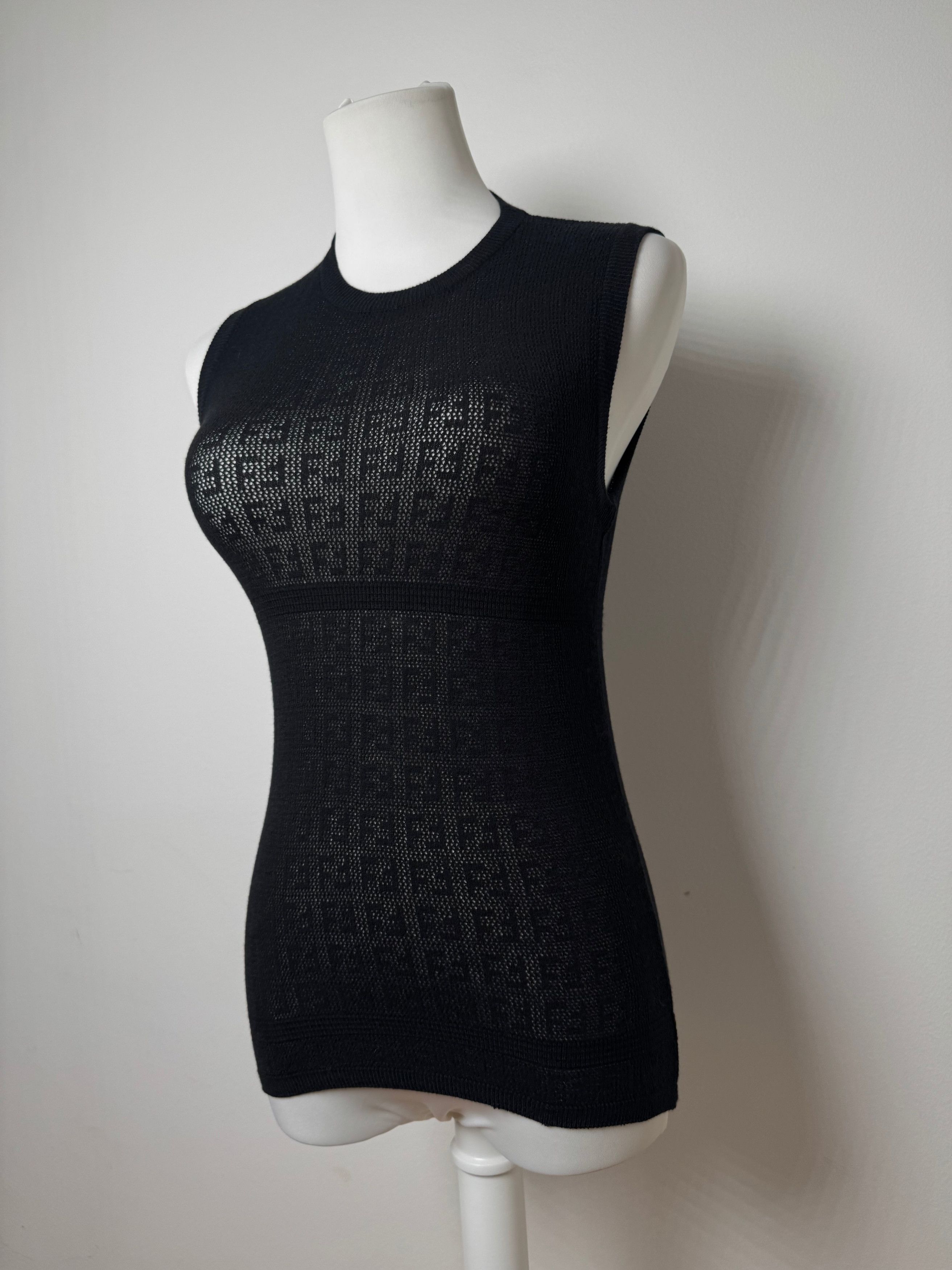 Fendi Vintage Monogram wool Dress Black 38/M Size M / US 6-8 / IT 42-44 - 12 Thumbnail