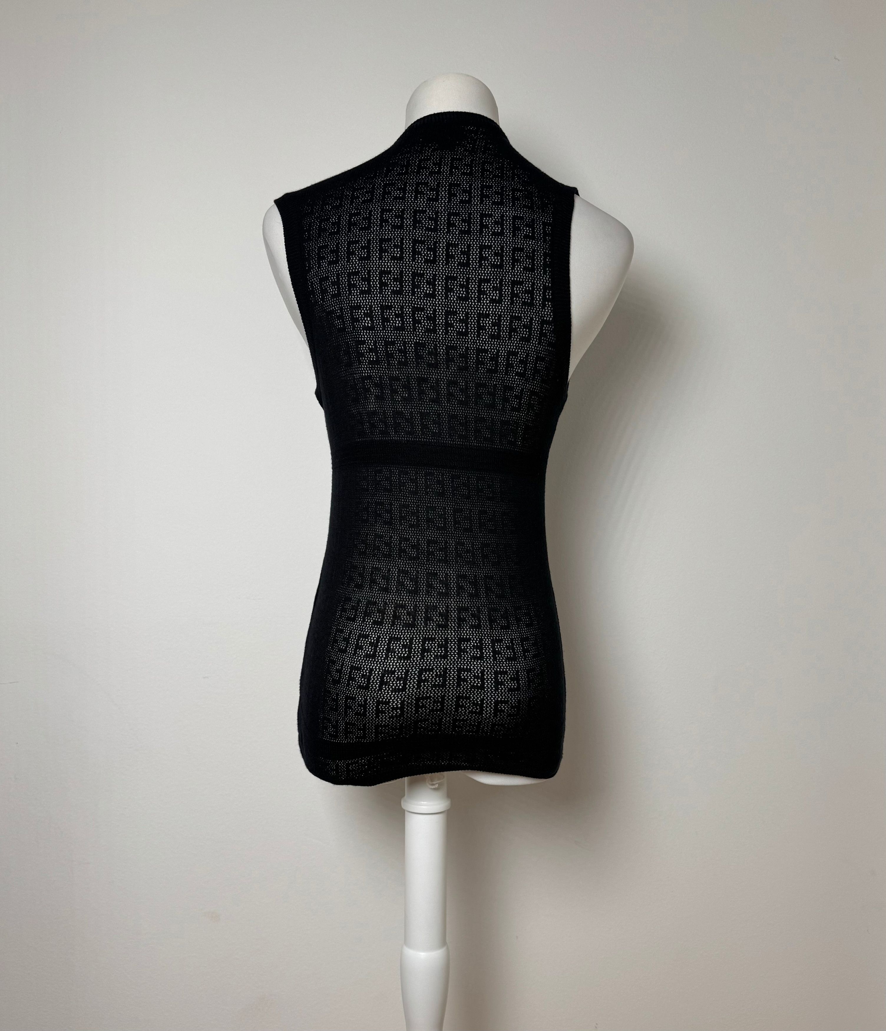 Fendi Vintage Monogram wool Dress Black 38/M Size M / US 6-8 / IT 42-44 - 3 Thumbnail