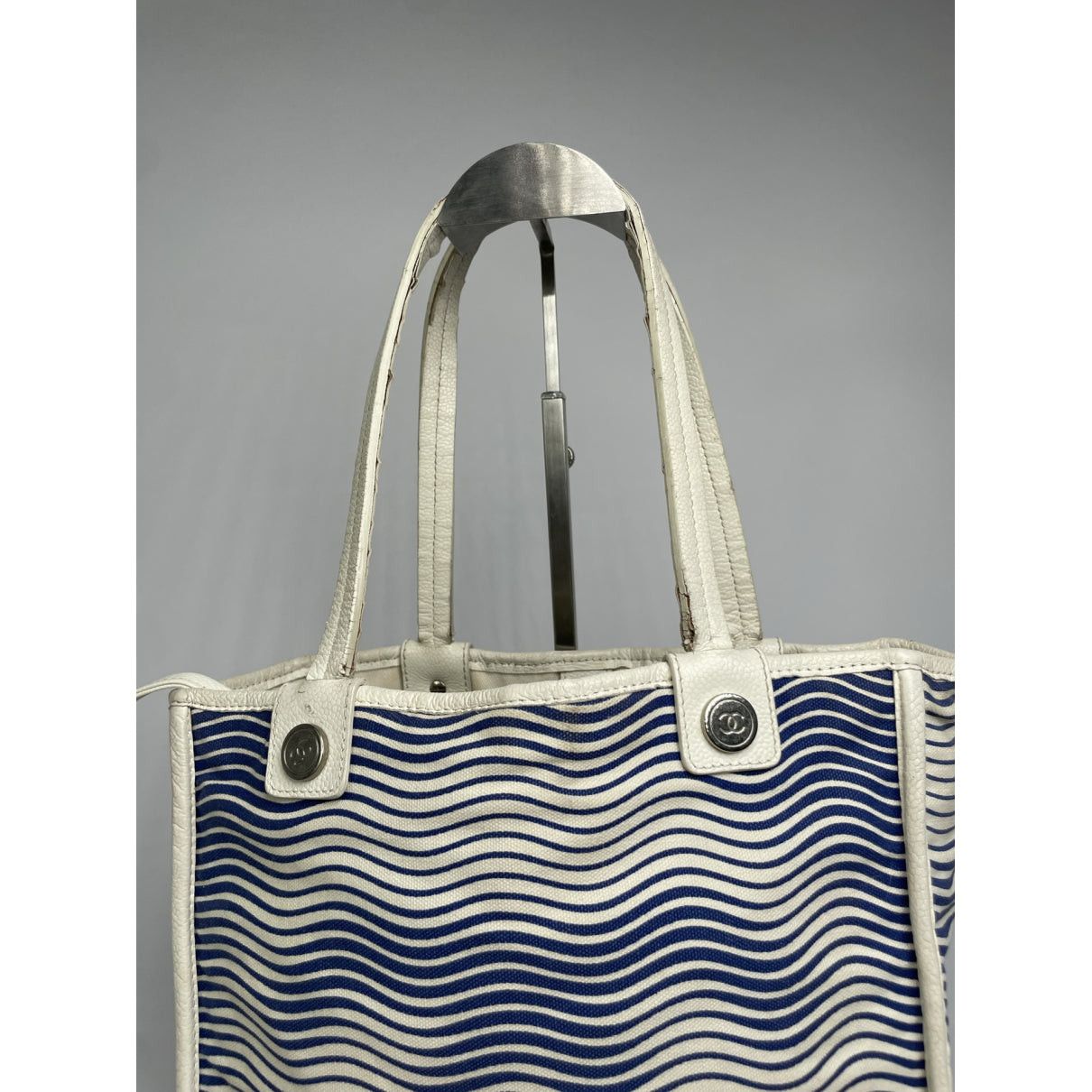 Chanel Deauville White Cotton Handbag Size ONE SIZE - 4 Thumbnail